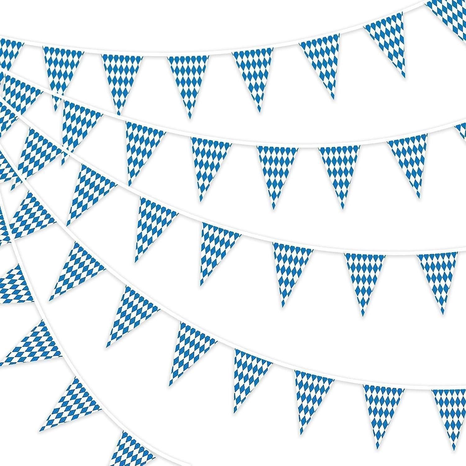 LuxusKollektion Wimpelkette Oktoberfest Girlande Wimpel 30m Blau-Weiss