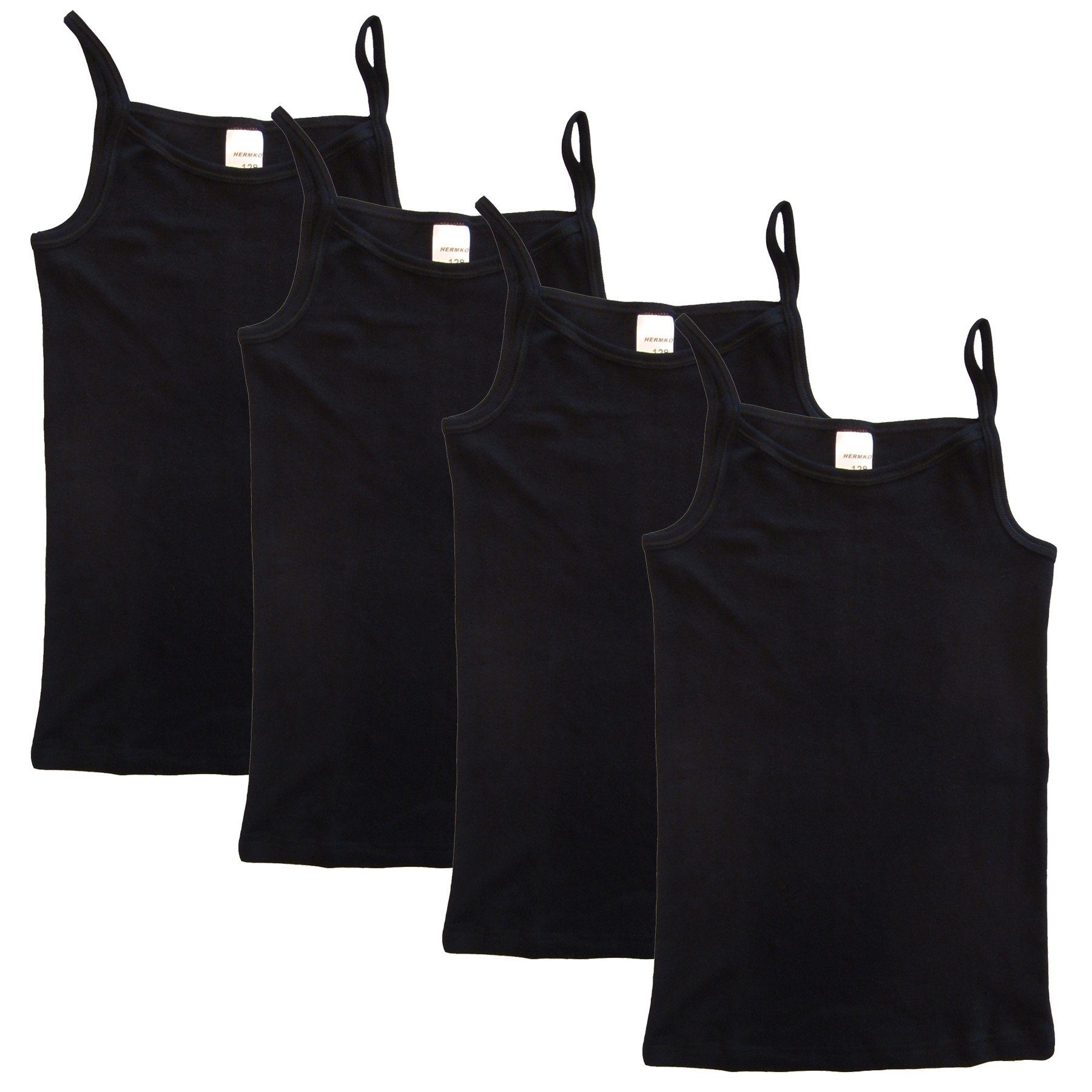 HERMKO Achseltop 2460 (Pack, 4er) Bio-Baumwolle Trägerhemd Spaghettiträger Top hergestellt in EU