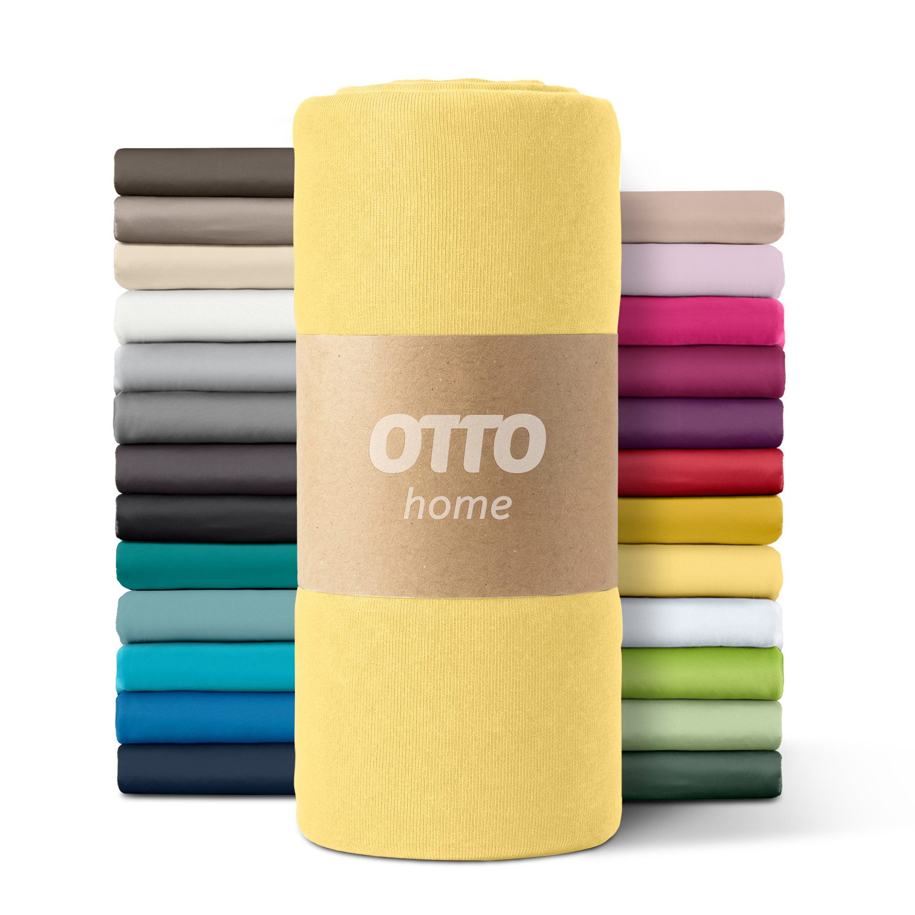 OTTO home Spannbettlaken PAPRIKA Microfaser-Jersey und warme Fleece-Qualität, Microfaser-Jersey, Gummizug: rundum, (2 Stück), Bettlaken Laken Spannbettuch, schnelltrocknend