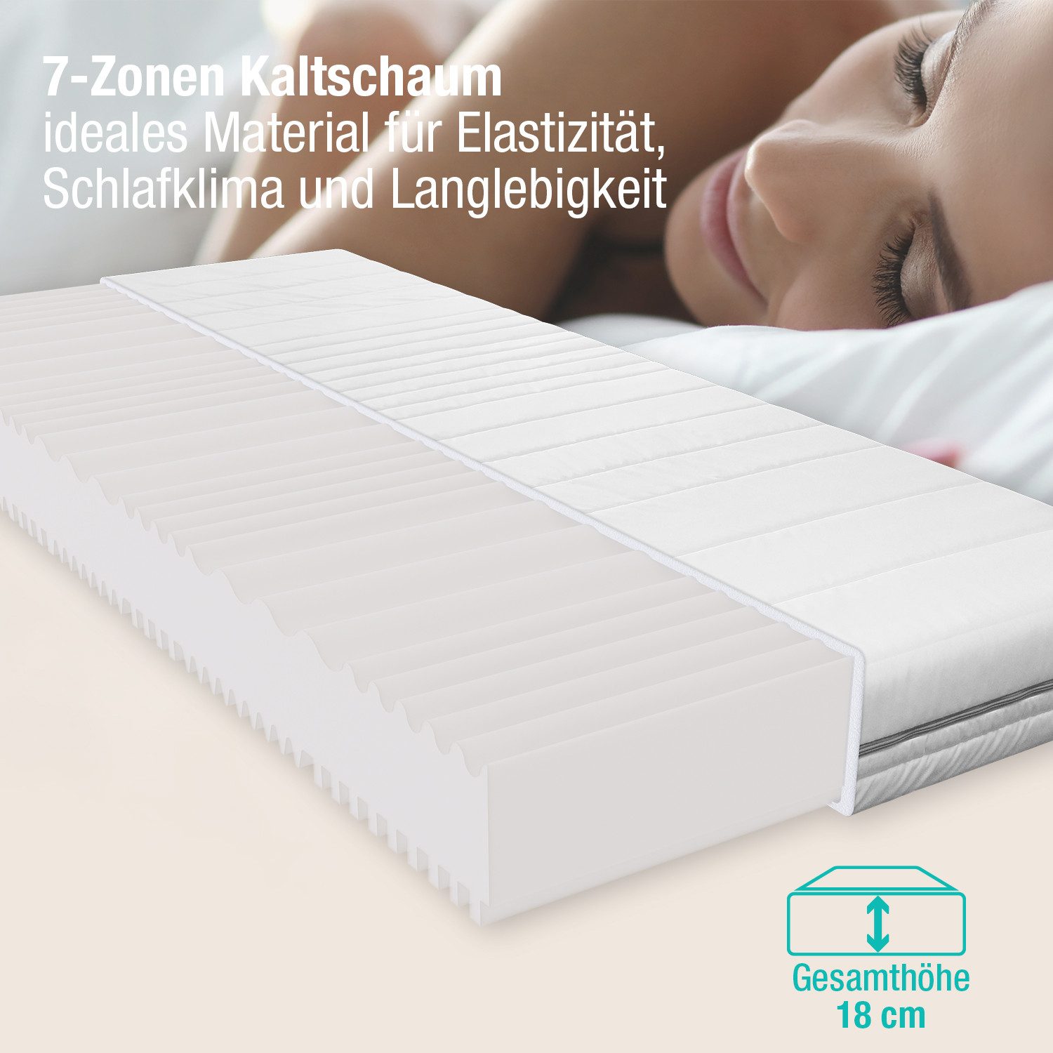 Kaltschaummatratze Comfort Plus 2 Härtegrade in 1 Matratze, Schlafhafen, 18 günstig online kaufen