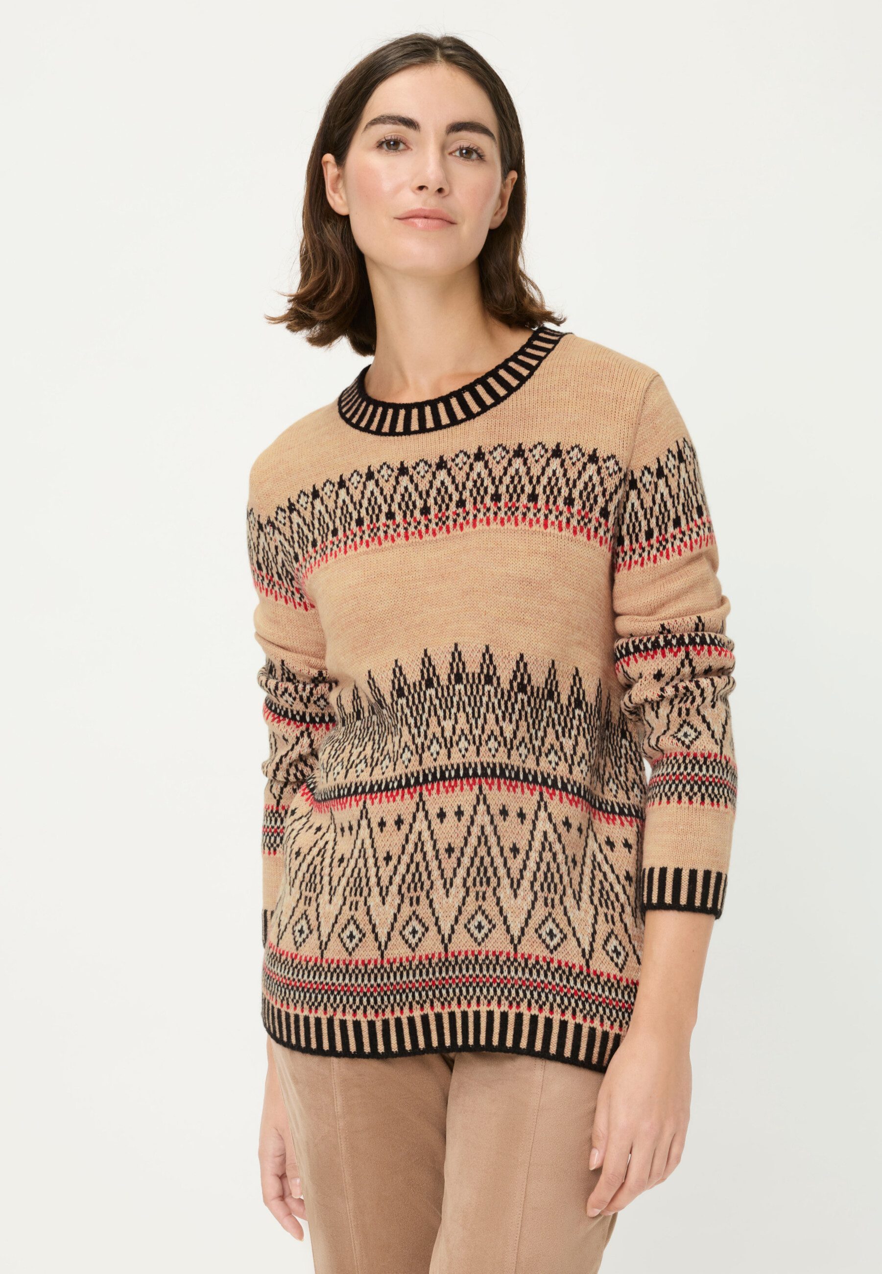 Olsen Pullover mit Retro-Muster