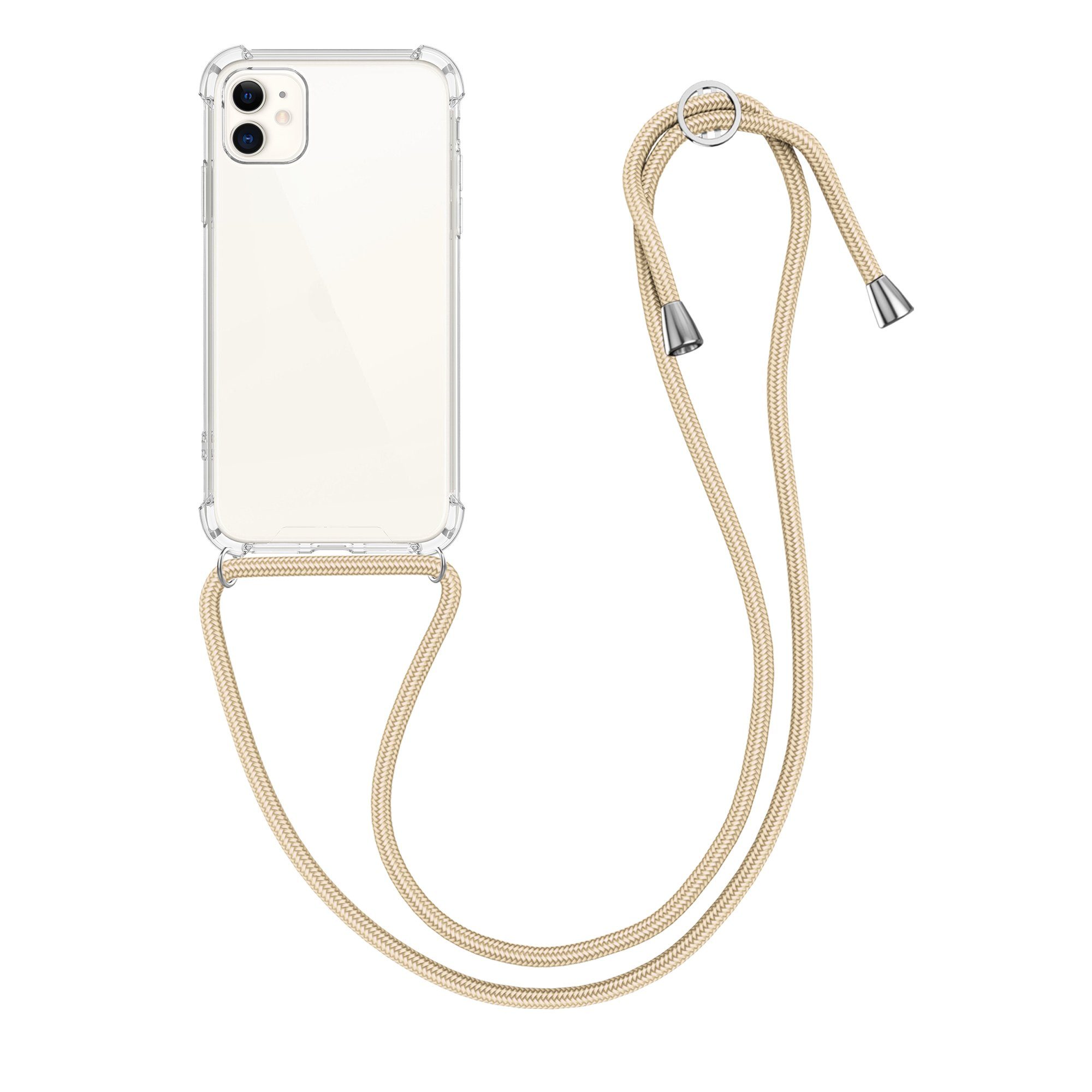 kwmobile Etui Necklace Case für Apple iPhone 11, Hülle Silikon mit Handykette - Band Handyhülle