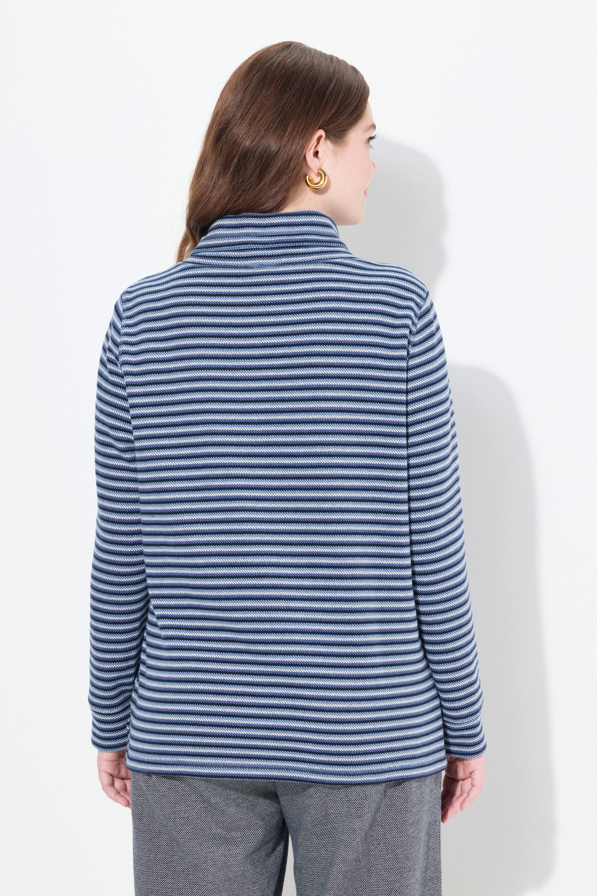 Ulla Popken Sweatshirt Sweatshirt Stehkragen Langarm Biobaumwolle – Bild 3 von 4