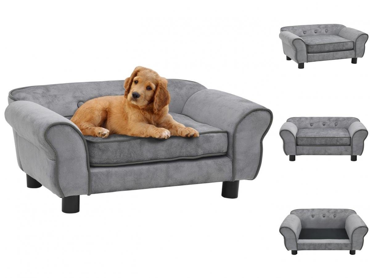 vidaXL Hundekorb Hundesofa Grau 72x45x30 cm Plüsch