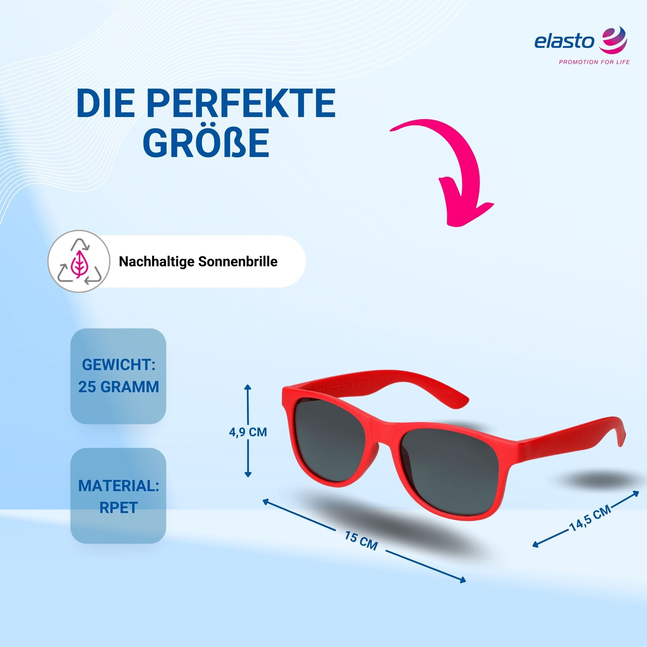 elasto Sonnenbrille UMI Brille UV400 Schutz rot