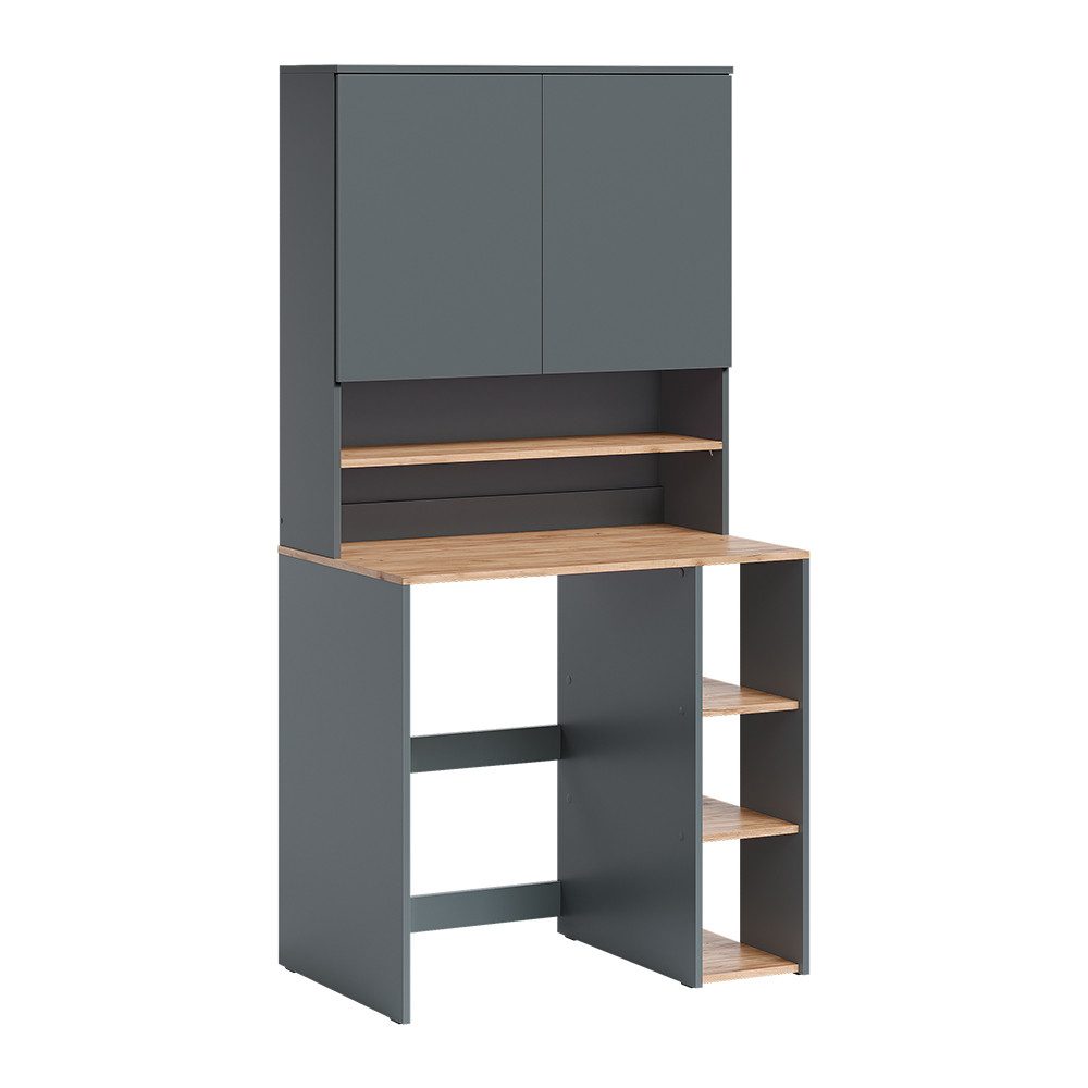 Vicco Waschmaschinenumbauschrank Viktor, Anthrazit/Goldkraft Eiche, 93.6 x 88.2 cm 2 Teile mit Regal (1-St) – Bild 2 von 5