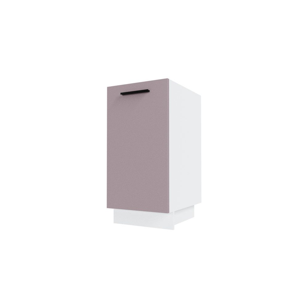 Feldmann-Wohnen Unterschrank Bonn (1-türig, 1 Einlegeboden, 1-St., moderne Optik, MDF Fronten) BO-D1D/40 Küchenschrank 1-türig 40cm weiß Front rosé kupfer matt