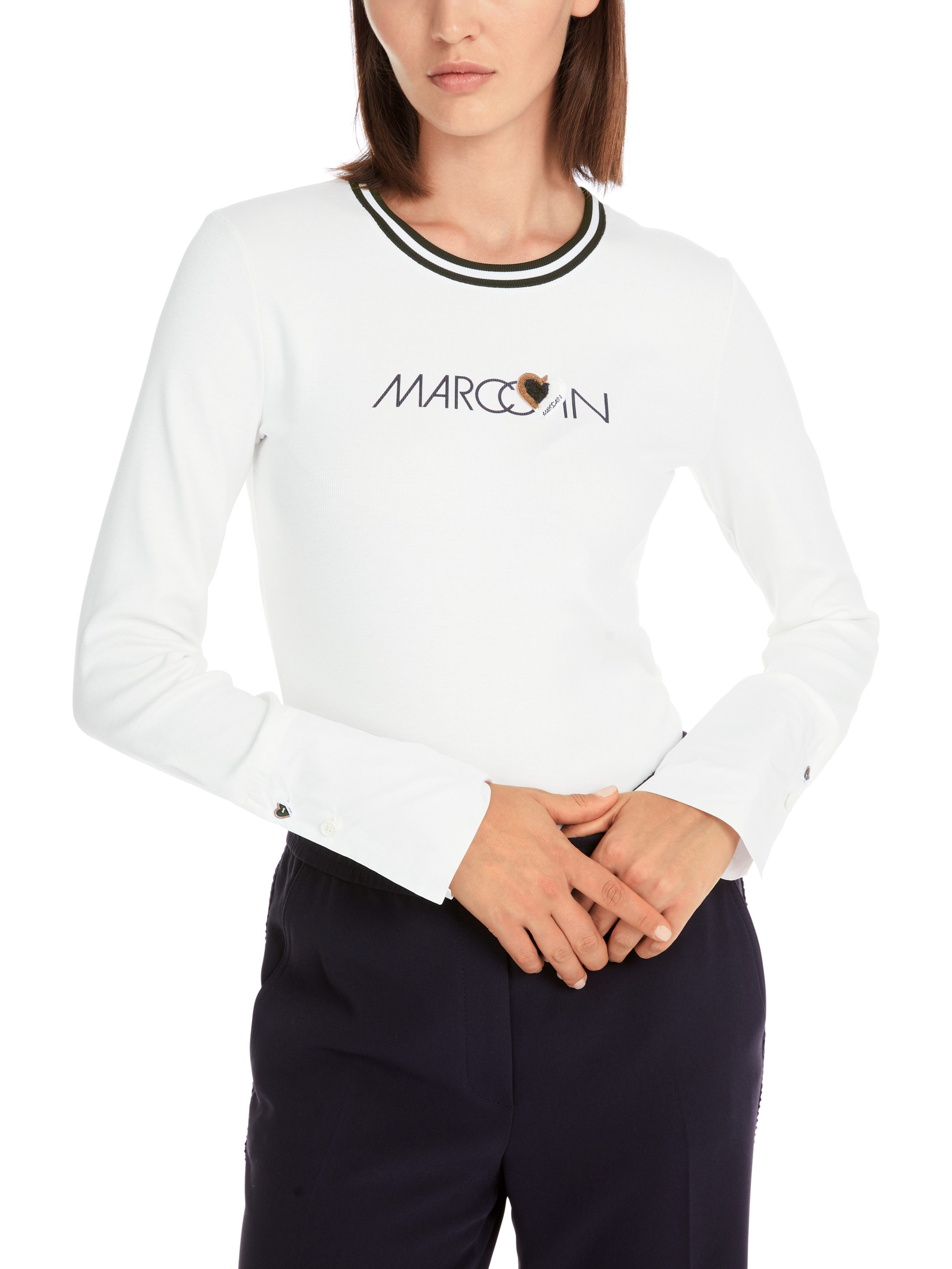 Marc Cain Langarmshirt "Heartbreaker" Premium Damenmode günstig online kaufen