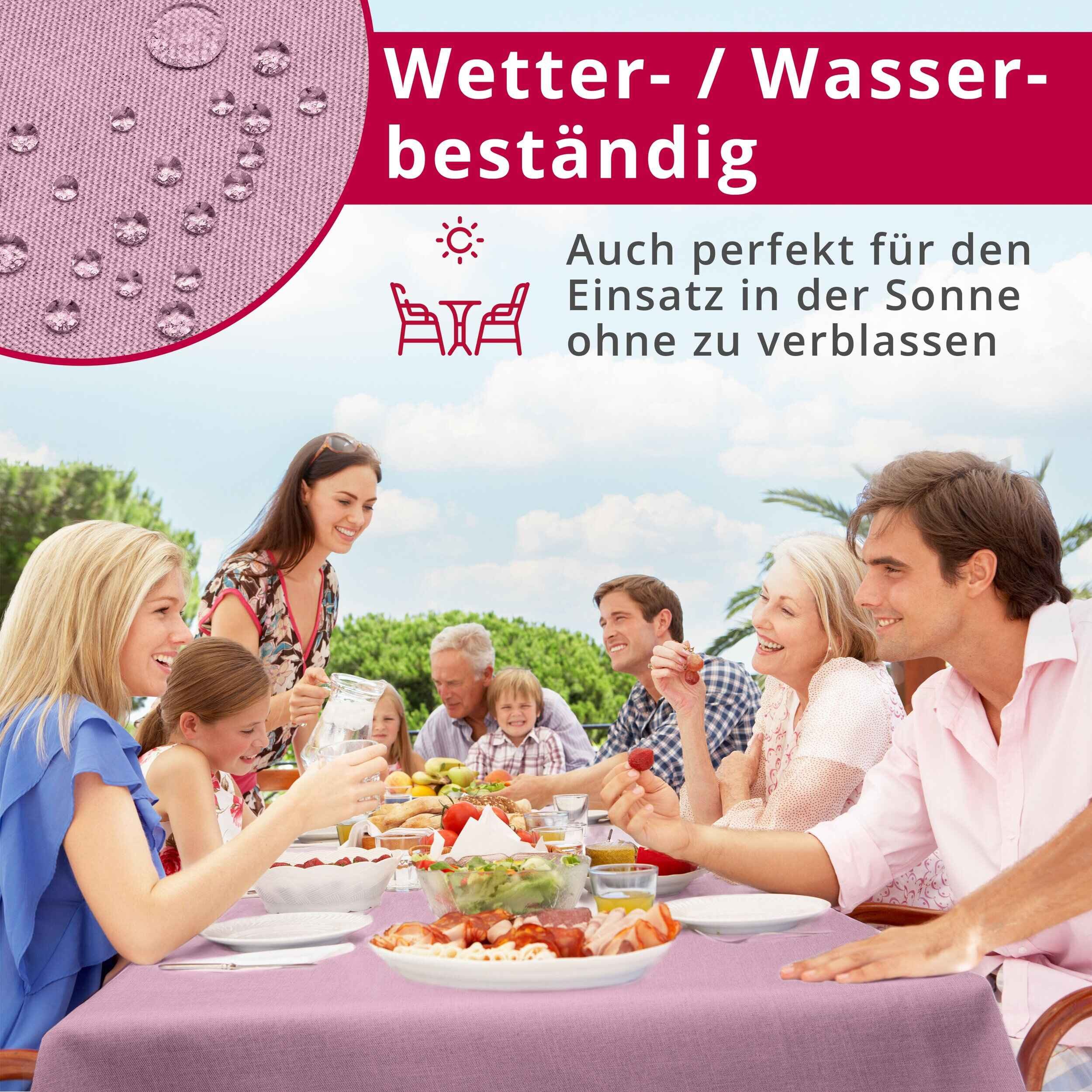 DecoHomeTextil Heimtextilmanufaktur Tischdecke Leinen Optik Tischdecke Tischtuch Abwaschbar Wasserabweisend – Bild 5 von 5