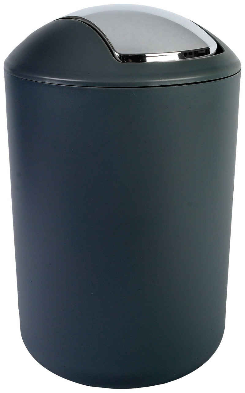 axentia Kosmetikeimer, Ø: 19,5 cm, Schwingdeckel 5 Liter, schwarz matt
