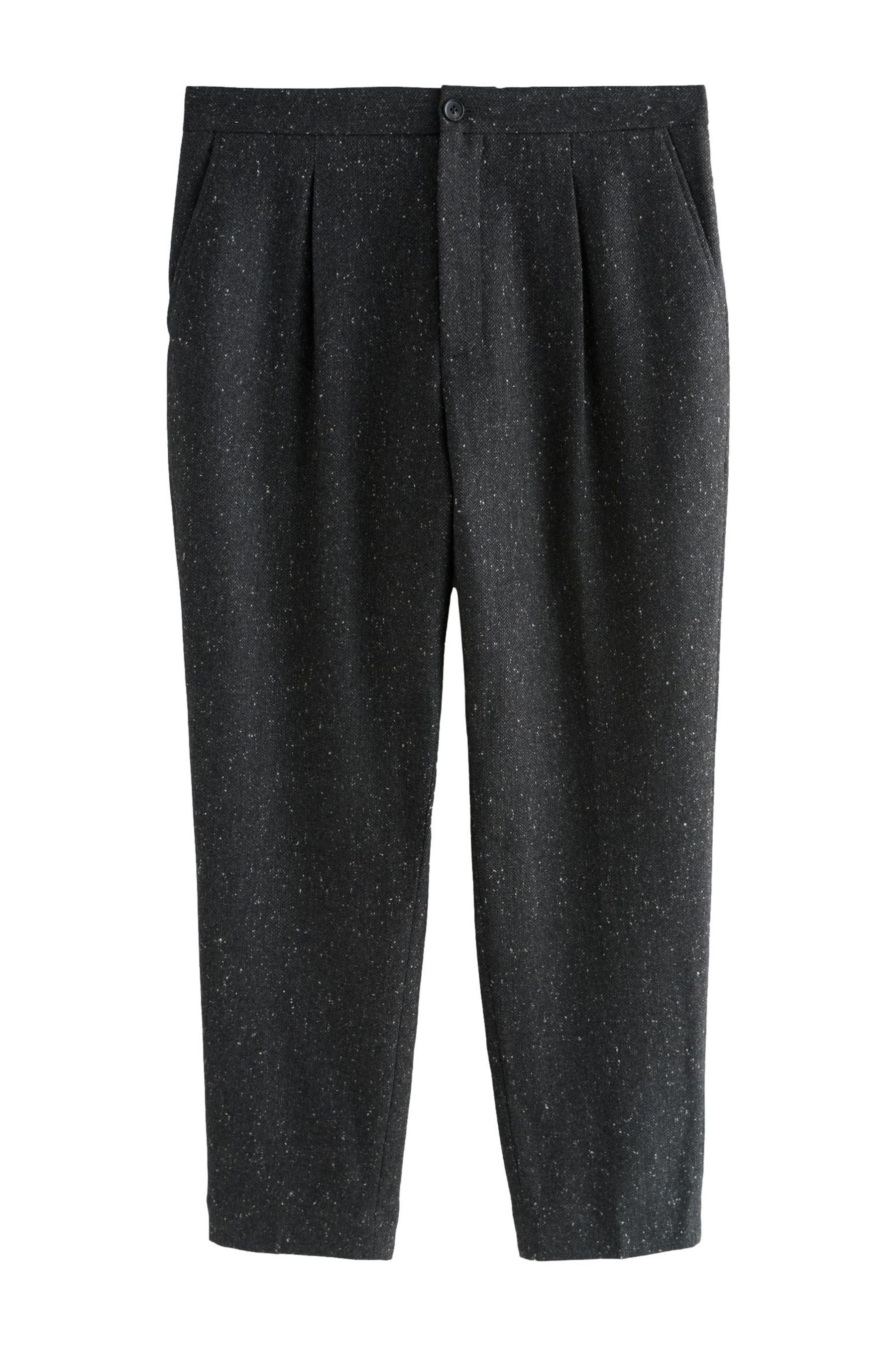Stoffhose Elegante Straight Fit Hose mit Fischgrätmuster