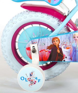 Disney Frozen Kinderfahrrad Elsa 2 - Mädchen - 16 Zoll - Blau / Lila 4 - 6 Jahre, Stützräder, Fahrradkorb, Puppensitz
