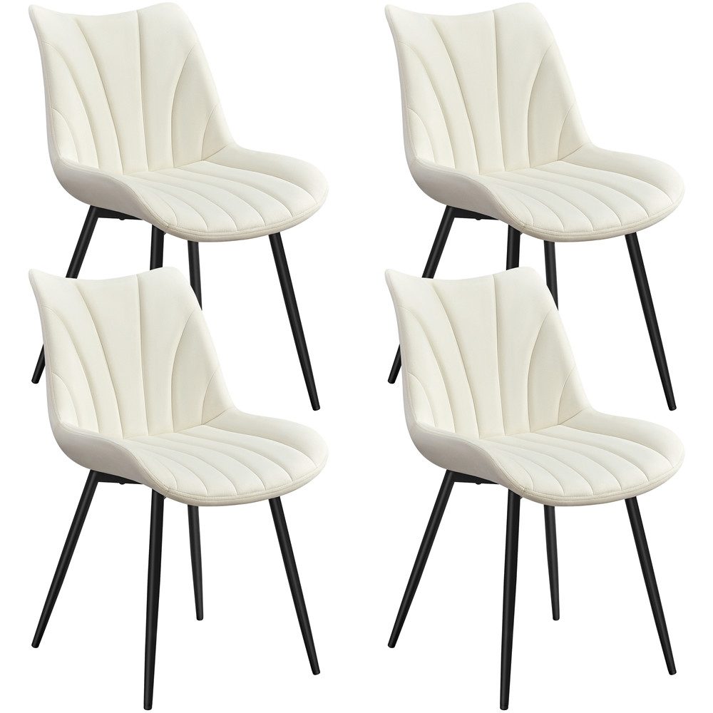 Yaheetech Esszimmerstuhl Gepolsterte Küchenstühle mit Metallbeinen (4 St), günstig online kaufen