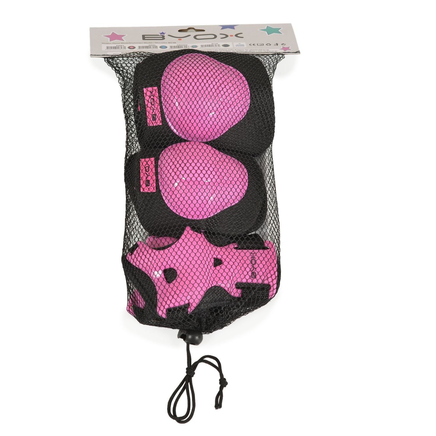 Protektoren und Protektoren-Set Knieschützer Byox H110, Schutzausrüstung Handgelenk- Ellenbogen- pink