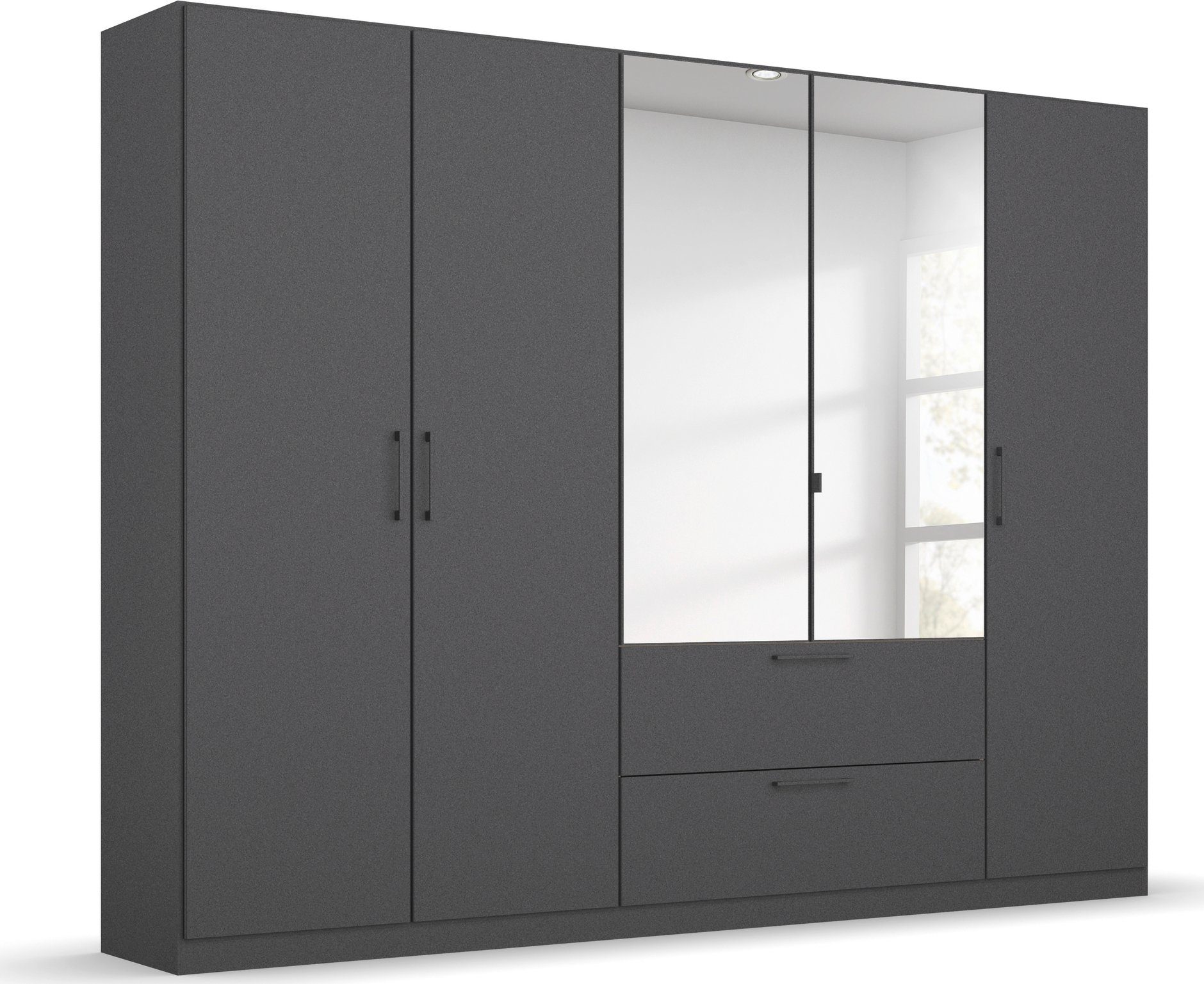 OTTO home Drehtürenschrank Kleiderschrank Schrank Garderobe Wäscheschrank CHALLENGER (Breiten 181/226 cm, Höhen 197/210 cm) mit Spiegeltüren und geräumigen Schubladen MADE IN GERMANY