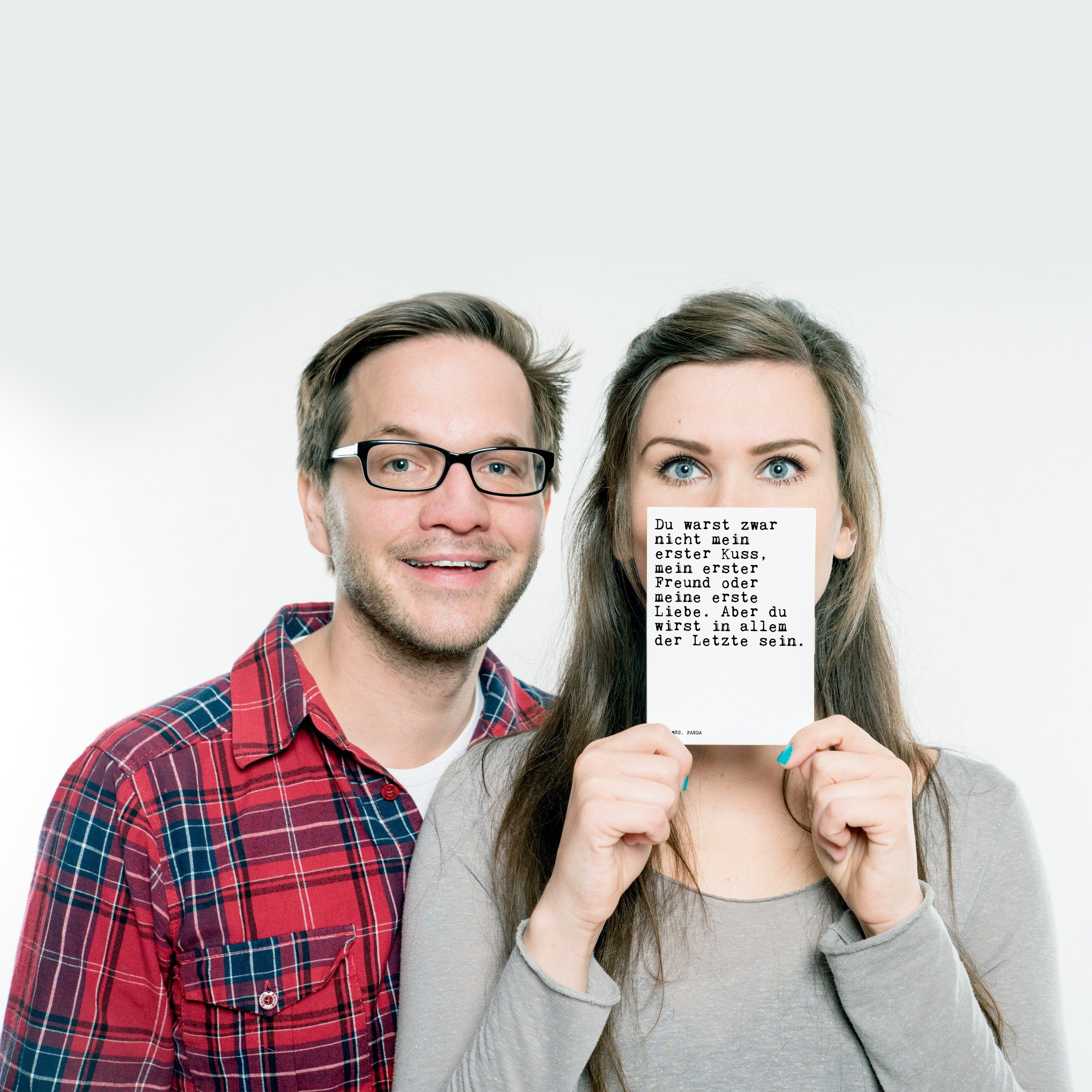 Mr. & Mrs. Panda Postkarte zwar - Geschenk, Weiß - Geburtstagskar Ewige Liebe, warst Du nicht