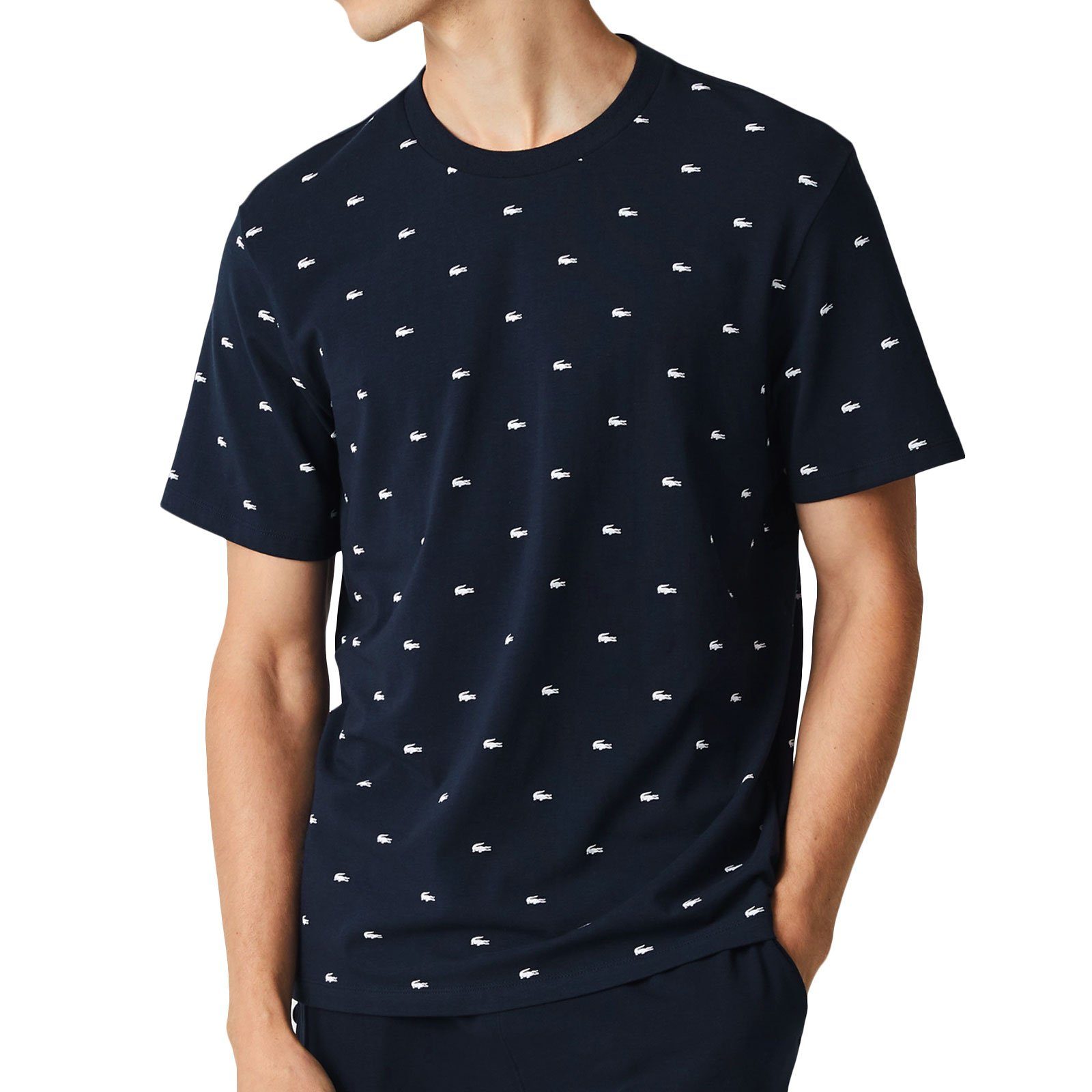Lacoste Kurzarmshirt T-Shirt mit Krokodil-Muster All-over-Krokodil-Print mit