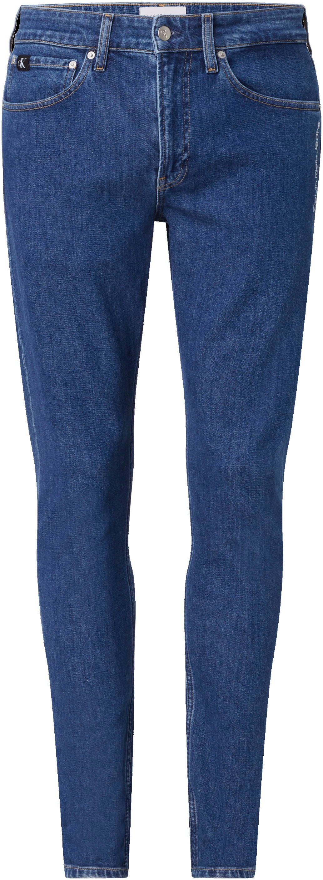 Calvin SLIM Klein Klein Calvin Leder-Badge mit TAPER Tapered-fit-Jeans Jeans