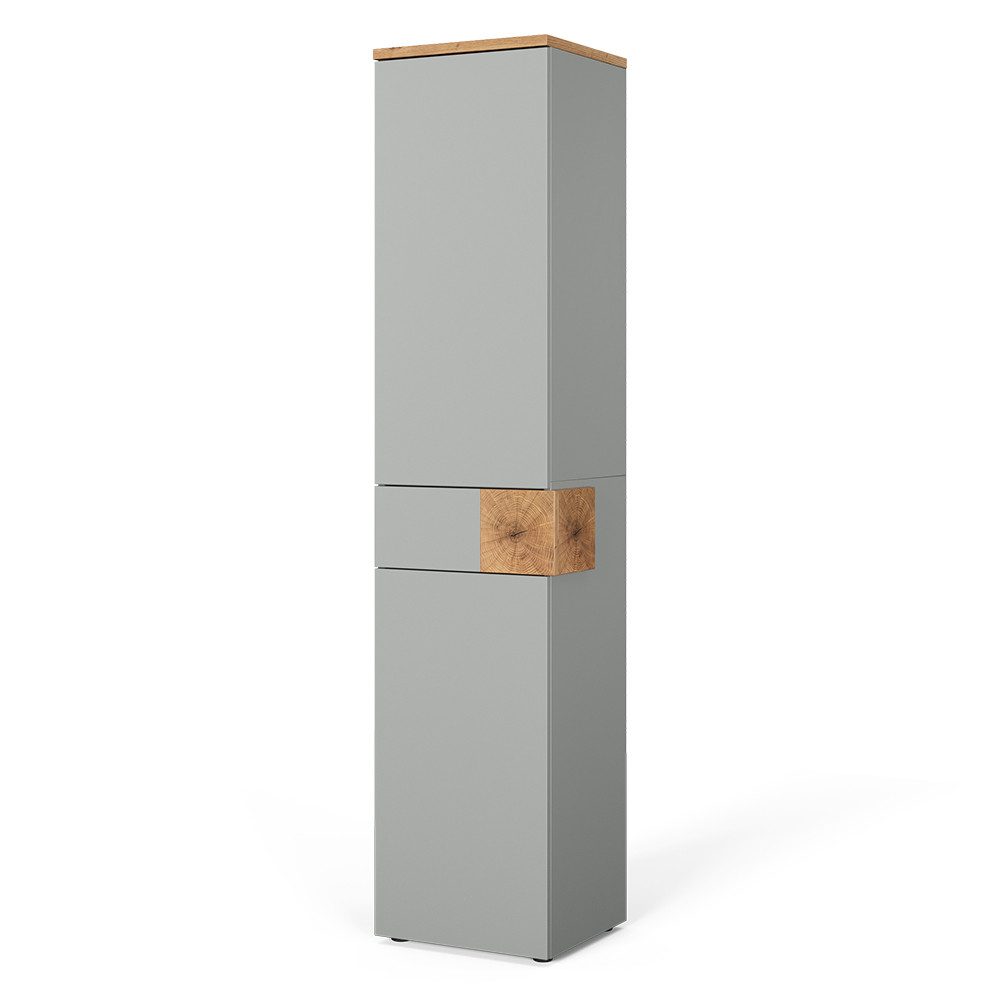 Vicco Hochschrank Eden, Grau/Artisan, 40 x 184.2 cm mit 2 Türen & 1 Schublade (1-St)