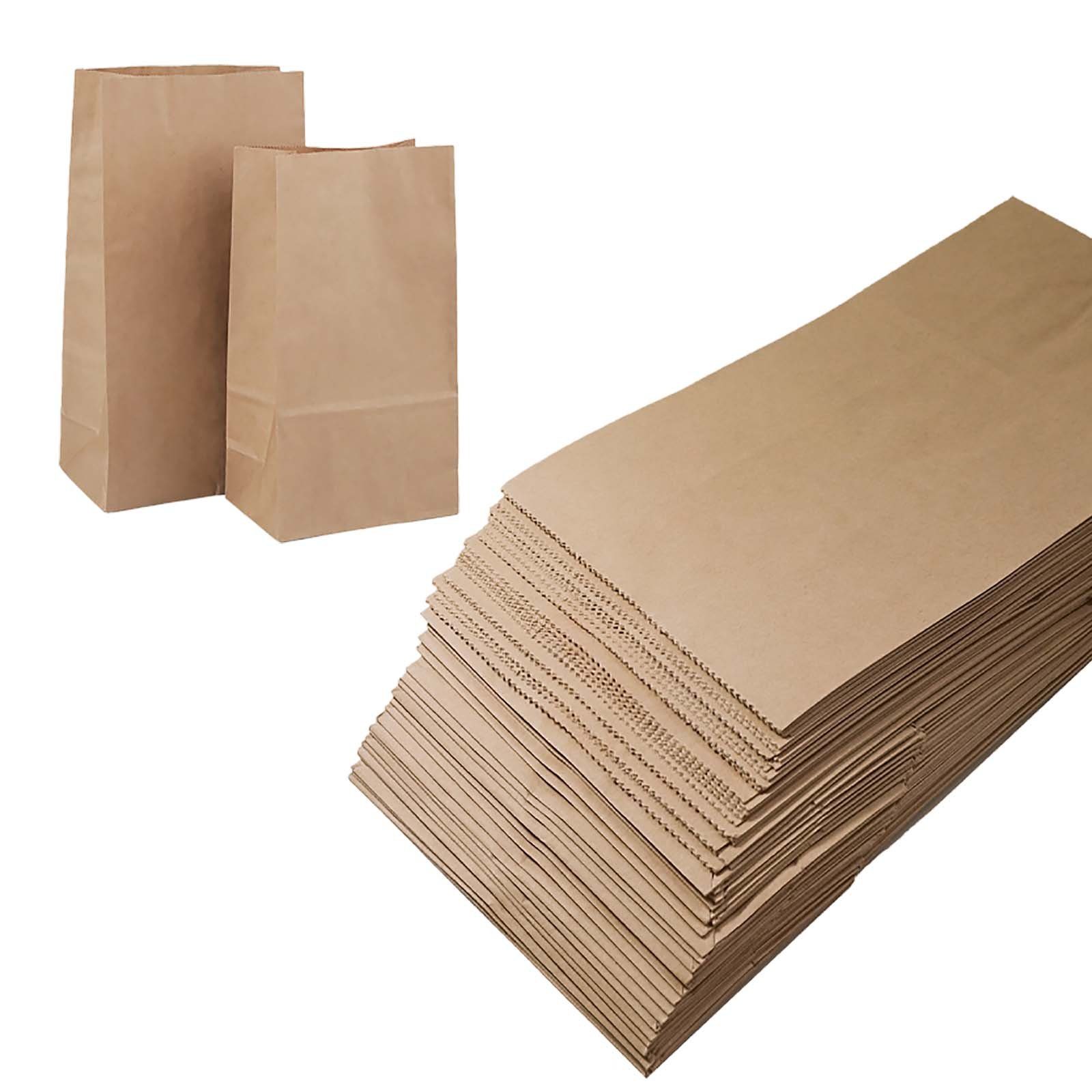 maDDma Geschenkpapier 50 Papiertüten aus Kraftpapier, naturfarben 13 x 24 x 8 cm