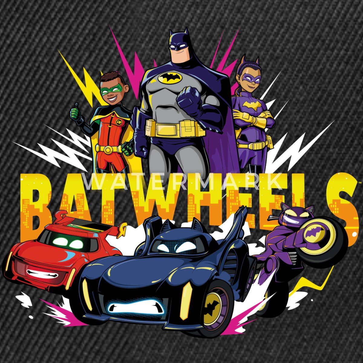 Spreadshirt Snapback Cap Batwheels Logo Mit Superhelden Und Ihren Autos Snapback Cap (1-St)