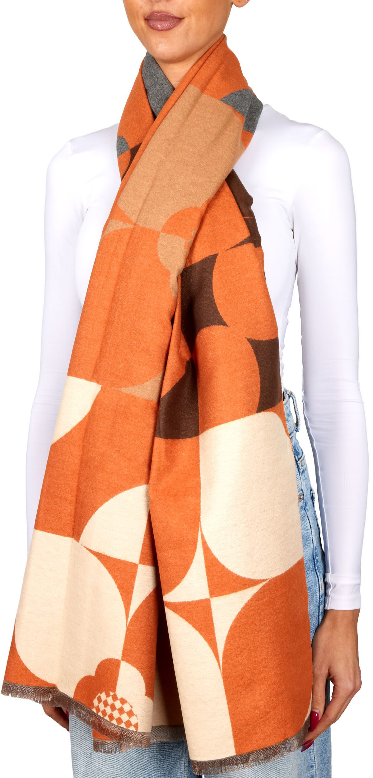 BRUBAKER Schal Cashmirillo Damen Schal mit Modernem Muster - 70 x 200 cm - Warm, (Oversized Schal für Herbst und Winter, 1-St), Kuschelig mit weichem Kaschmir-Gefühl - Damenschal Winterschal