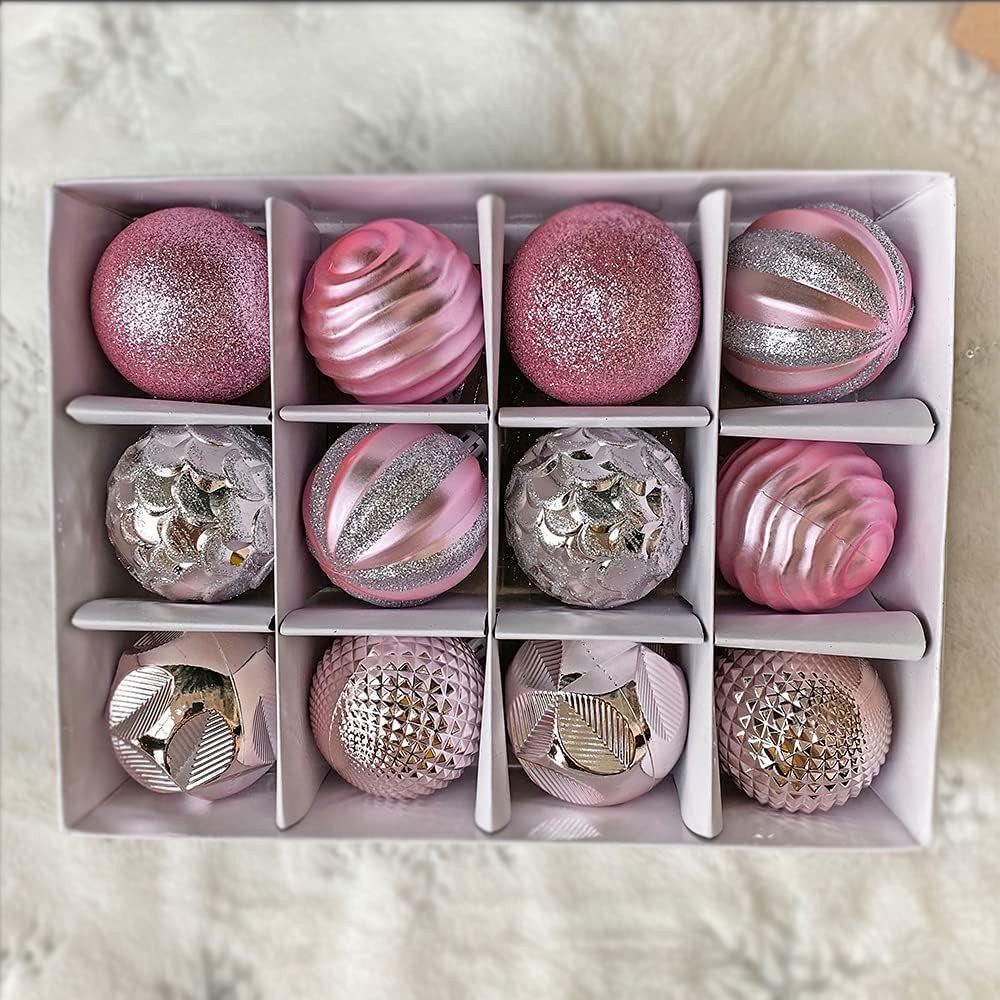 Bextsrack Weihnachtsbaumkugel Weihnachtskugeln Weihnachtsdeko 12-teiliges Set, Christbaumschmuck