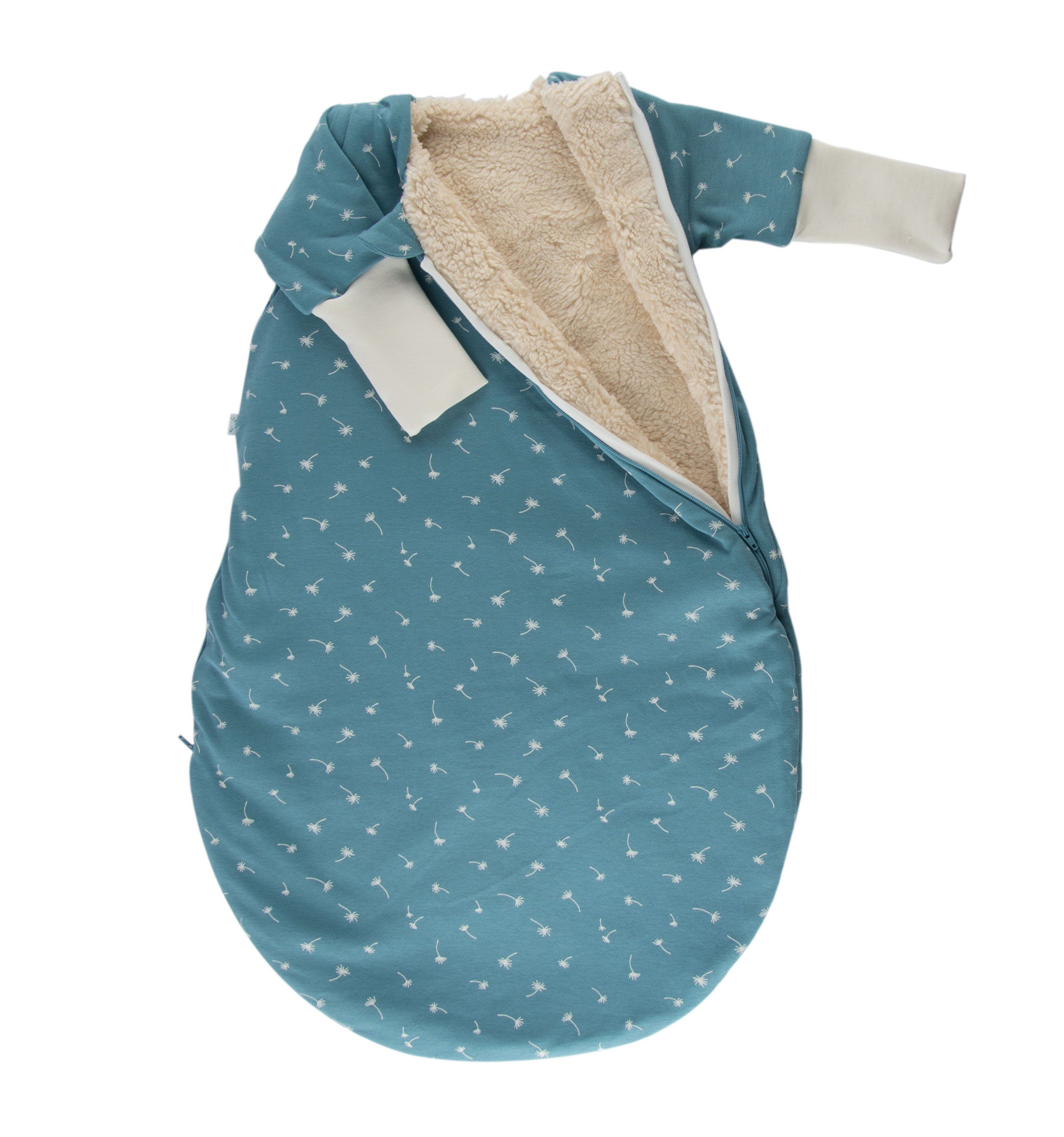 Ärmeln Winter mit Babyschlafsack Vario abnehmbaren Baumwolle, Popolini Blau Bio aus