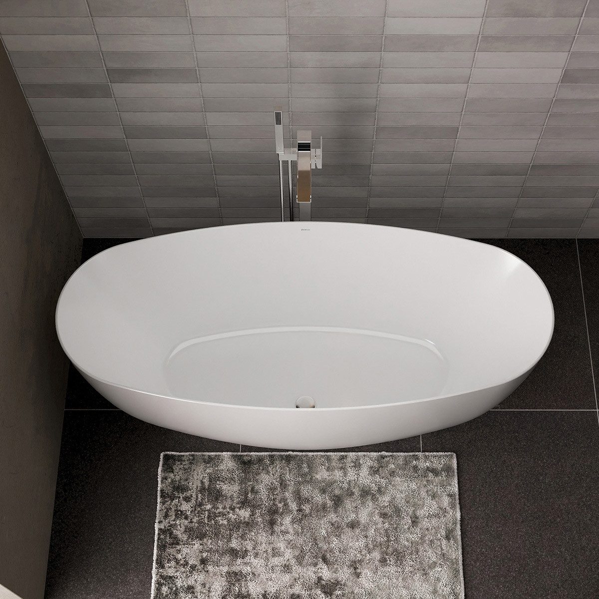 Bernstein Badewanne BELAQUA 2.0, freistehende Badewanne, Sanitäracryl, oval