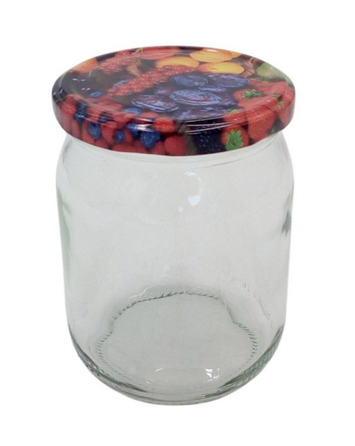 1a-Handelsagentur Vorratsdose “Einmachglas 540ml Vorratsglas Einweckglas Marmeladenglas Schraubdeckel Früchte”, Glas