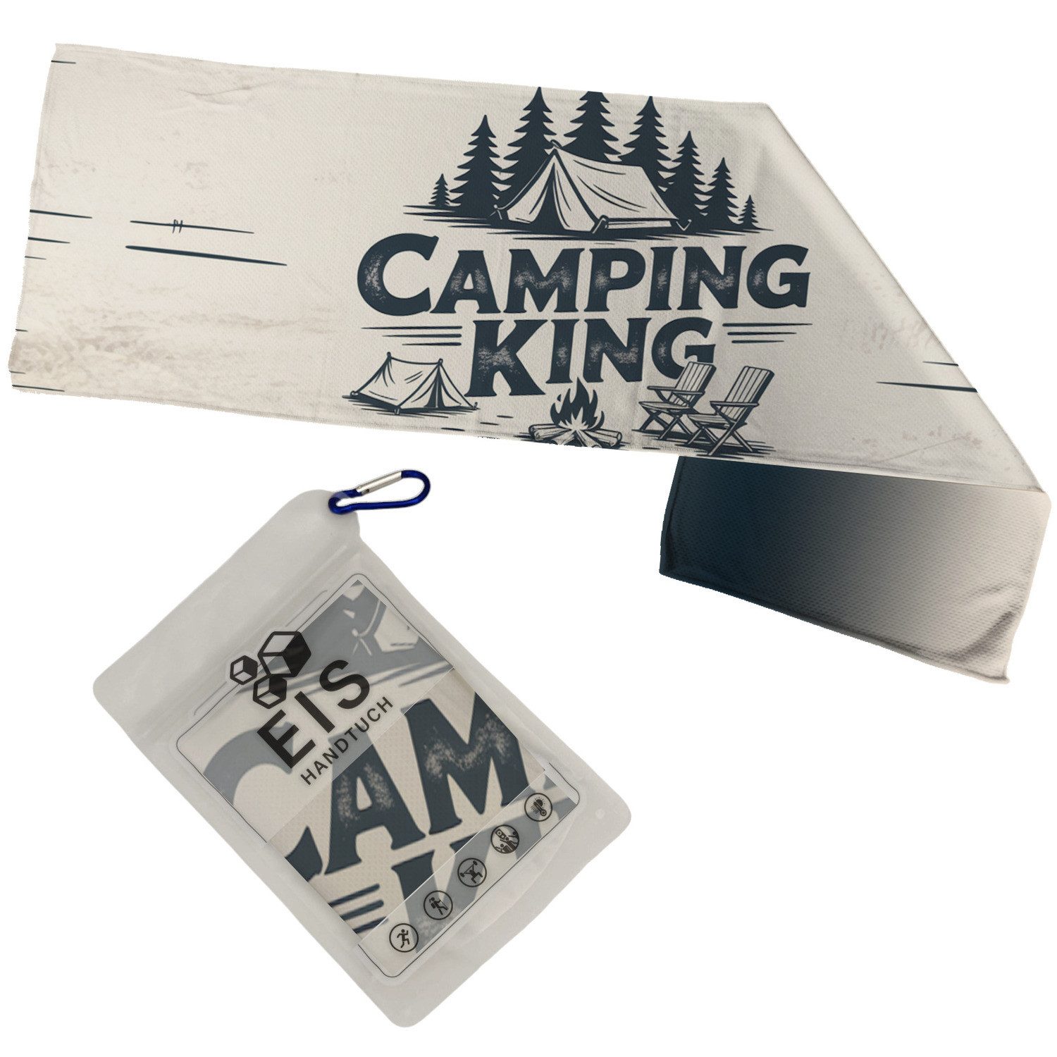 Sporthandtuch Camping King Eishandtuch - Vintage Zelt Design
