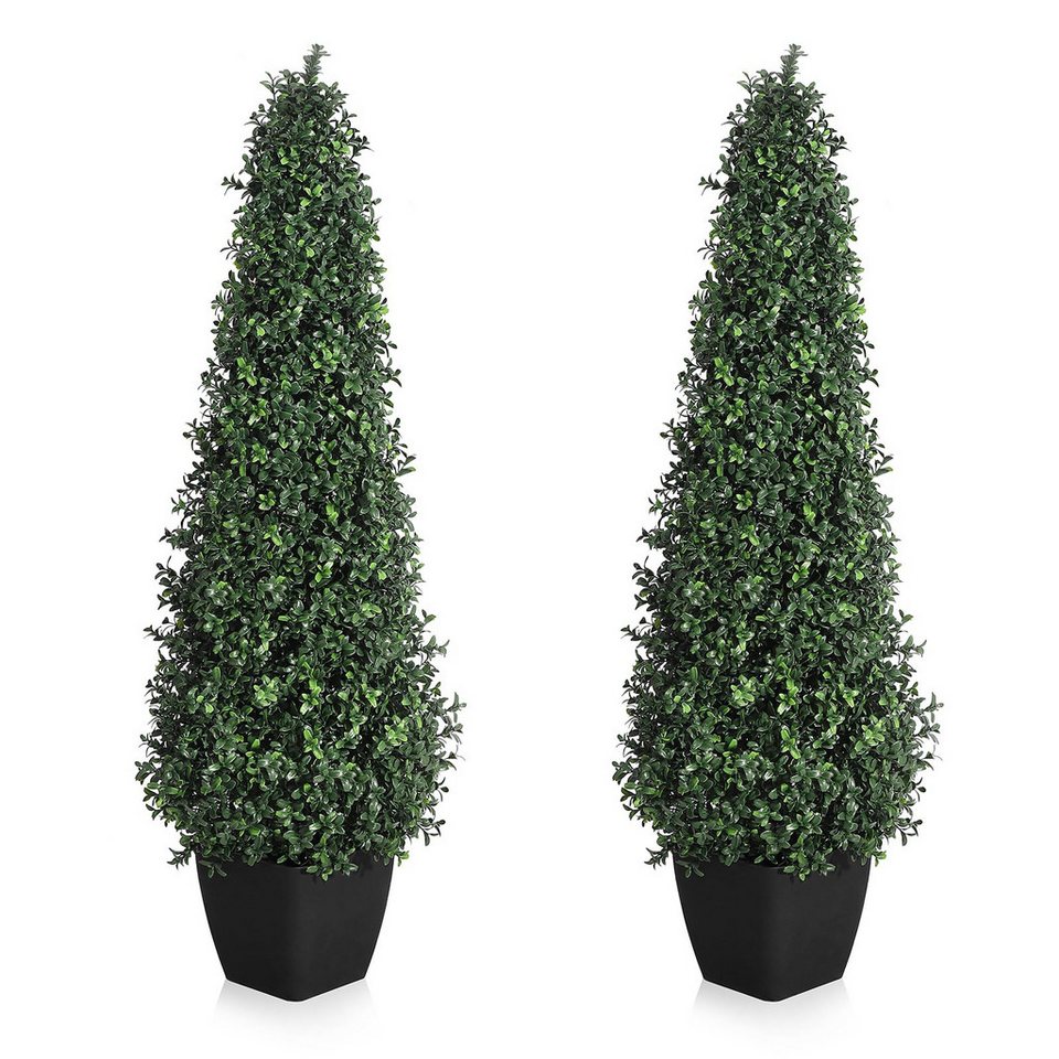 Kunstbaum 2er-Set Künstlicher Buchsbaum Kunstpflanzen künstliche Bäume, GarveeMore, Höhe 90 cm, künstlicher Baum, Dekobaum