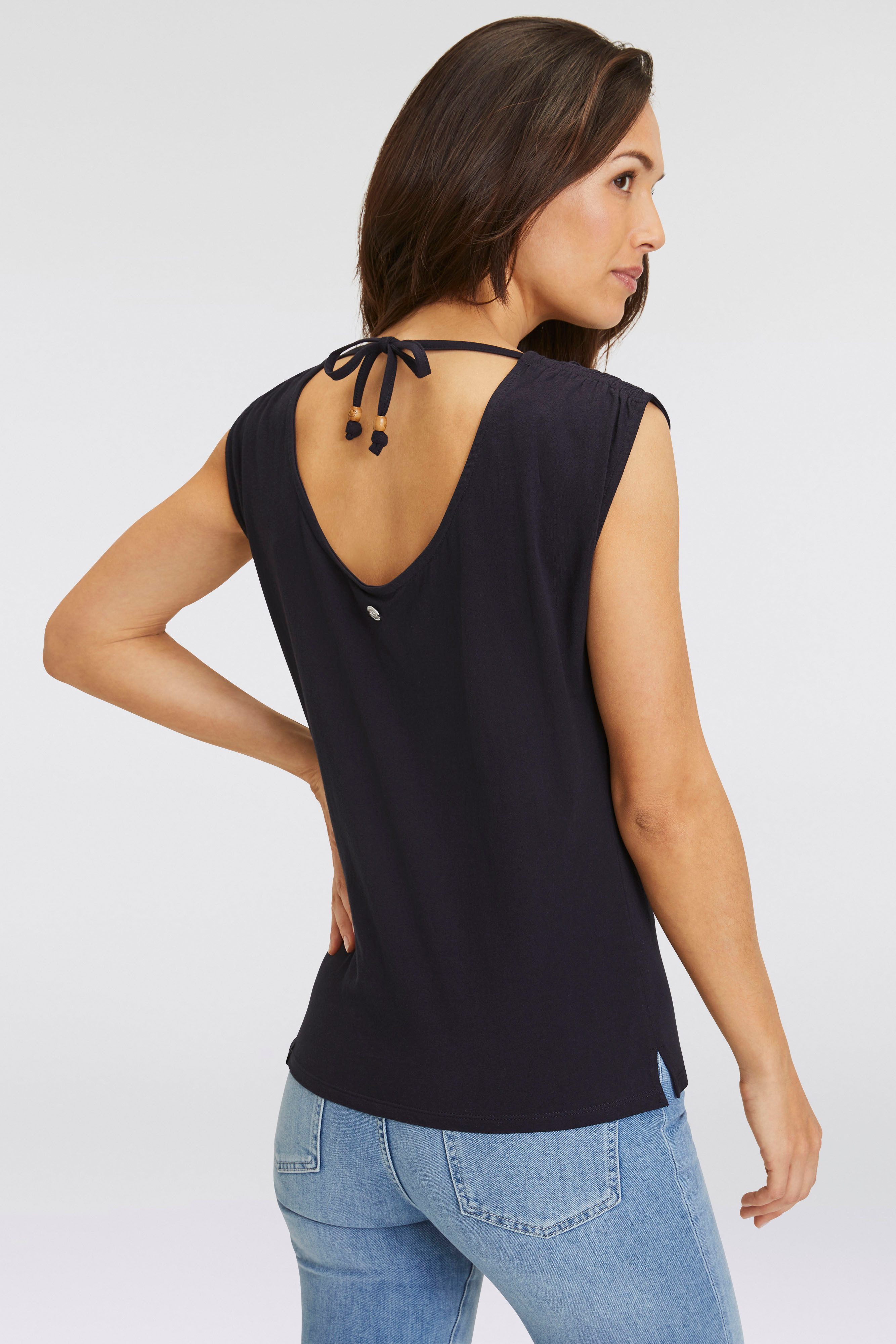 Ragwear Kurzarmshirt GREETA großer Rückenausschnitt mit Band zum Zusammenha günstig online kaufen