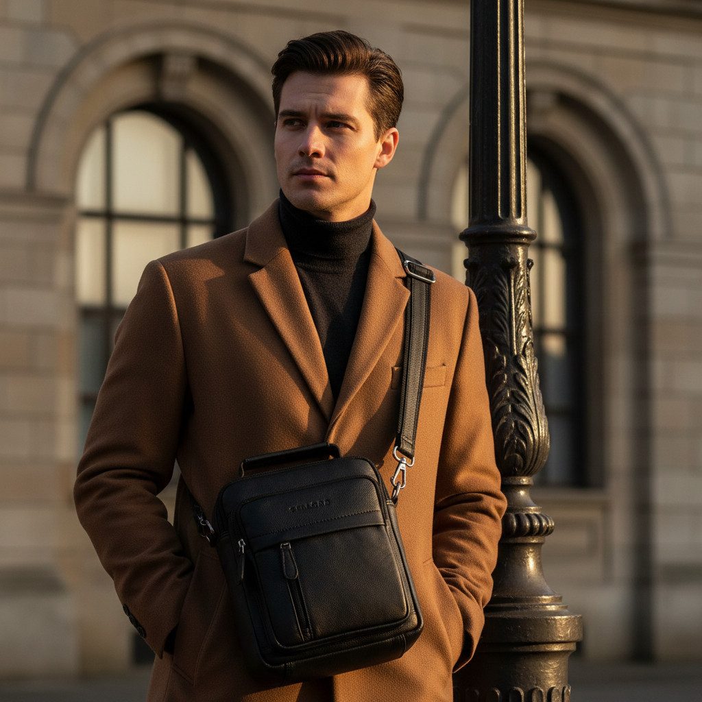 STILORD Schultertasche "Ruben" Umhängetasche Herren Leder 10,9 Zoll