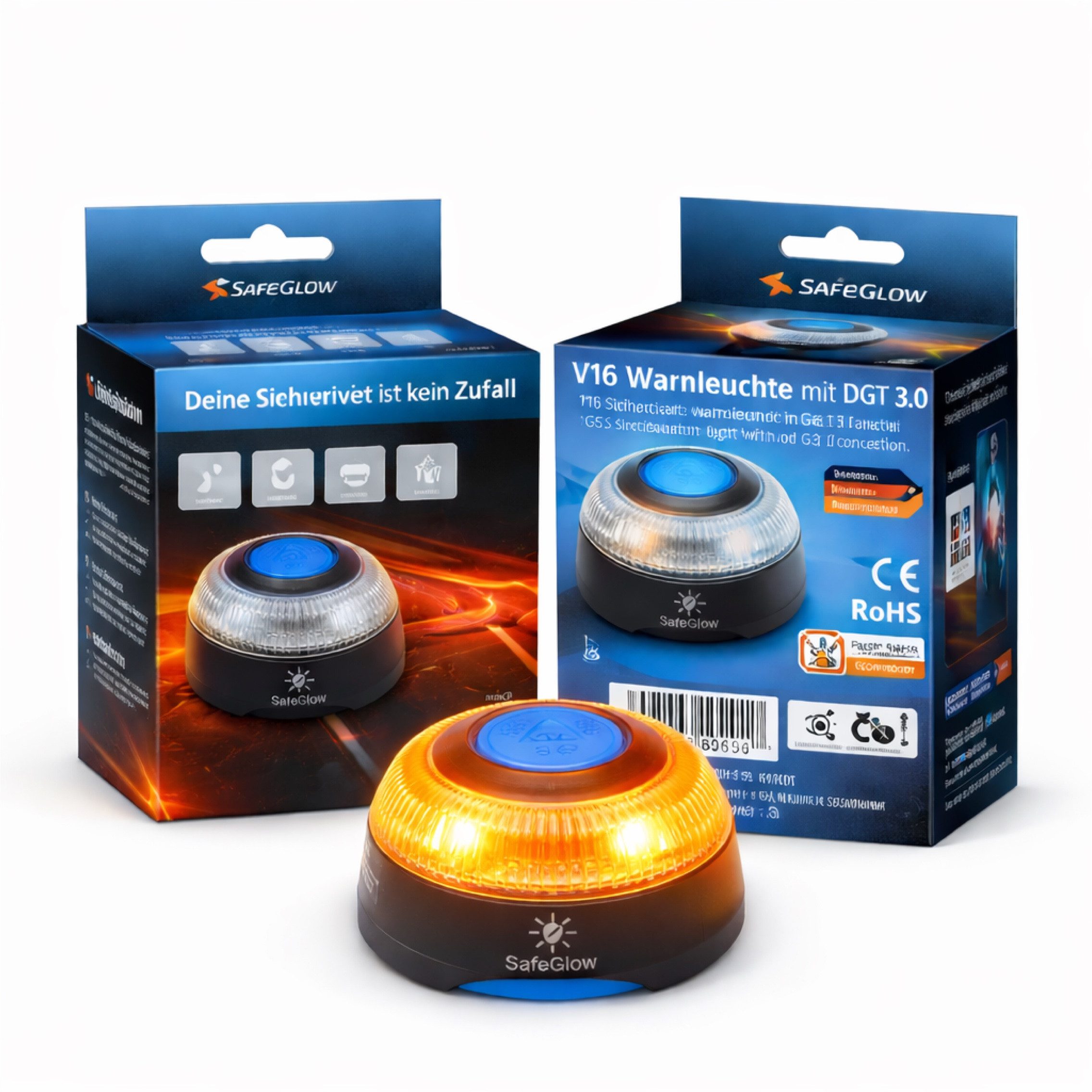 autogadget® LED-Warndreieck V16 Warnleuchte – EU-zugelassen, IDIADA 21020060 Warndreieck 2026, Warnlicht