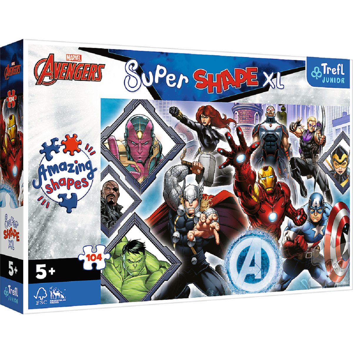 MARVEL Puzzle Avengers Puzzle Spannende Herausforderung für Fans, 104 Puzzleteile