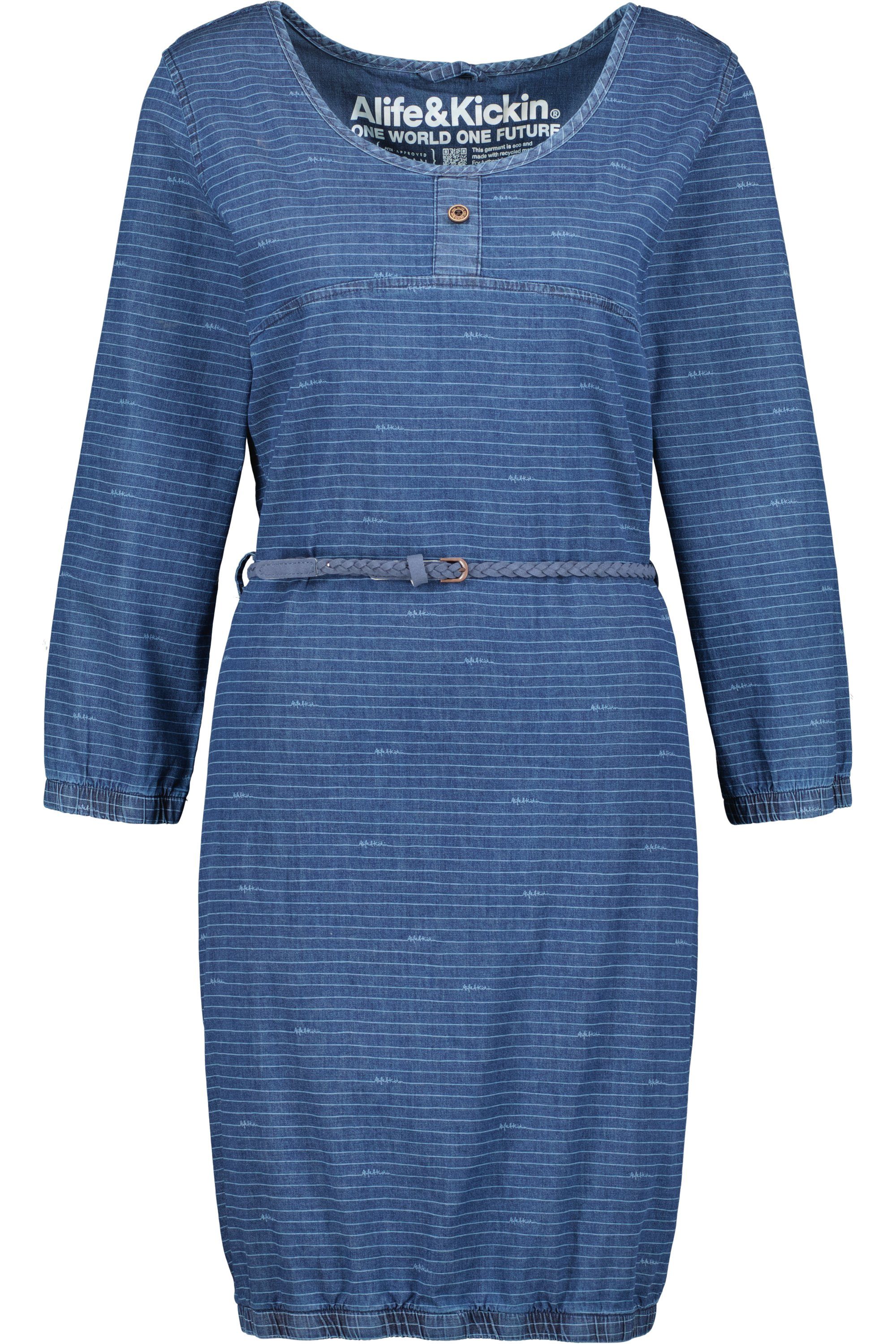 dark denim Kickin Sommerkleid Longsleeve Damen DoroAK DNM Kleid Dress Sommerkleid, & Alife B