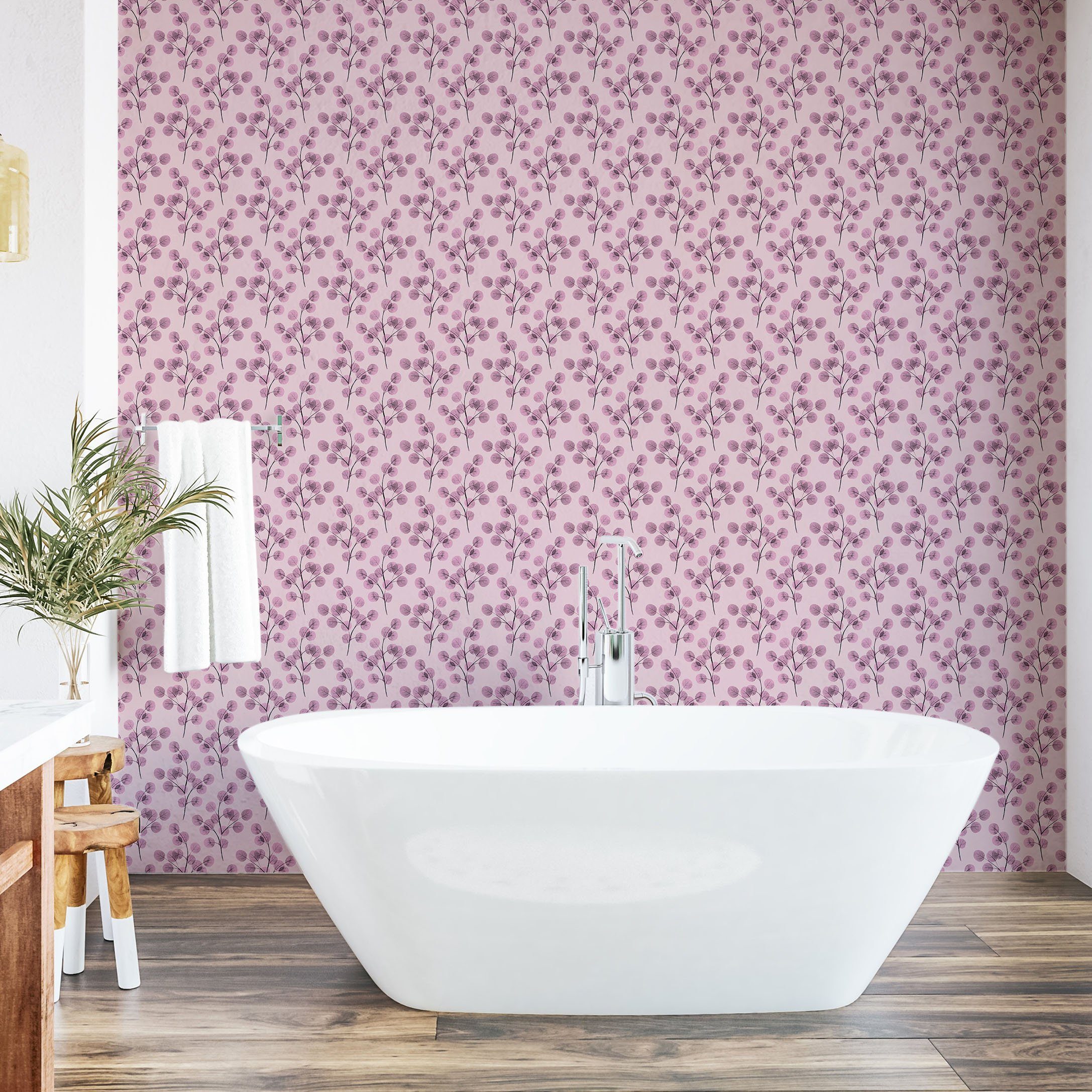 Abakuhaus Vinyltapete selbstklebendes Wohnzimmer Blüten Aquarell Rosy Küchenakzent