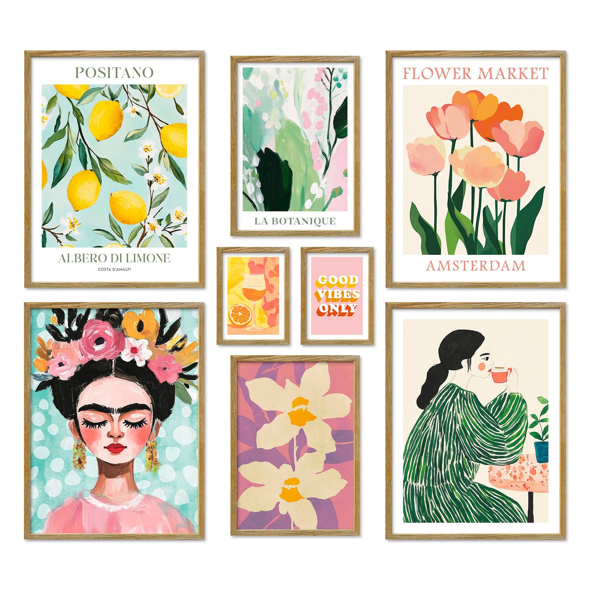 ARTFAVES Bilder-Collage Poster Set Abstract Art Galerie I mehrteilige Bilderwand I Wandbilder, (Wandbilder modern, 8 St)