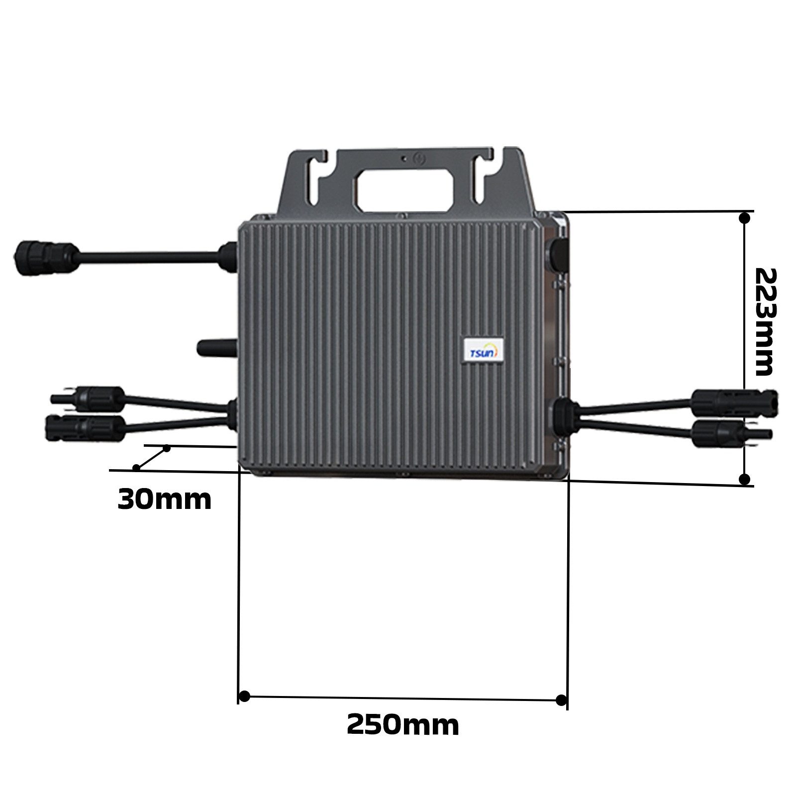 SUNNIVA Balkonkraftwerk 920W BIFAZIAL FULLBLACK komplett Steckdose, (TSUN 800W Wechselrichter, PV Solaranlage, 2x 460W Glas-Glas Solarmodule, inkl. 5m Kabel, Bluetooth WIFI, Komplettset)