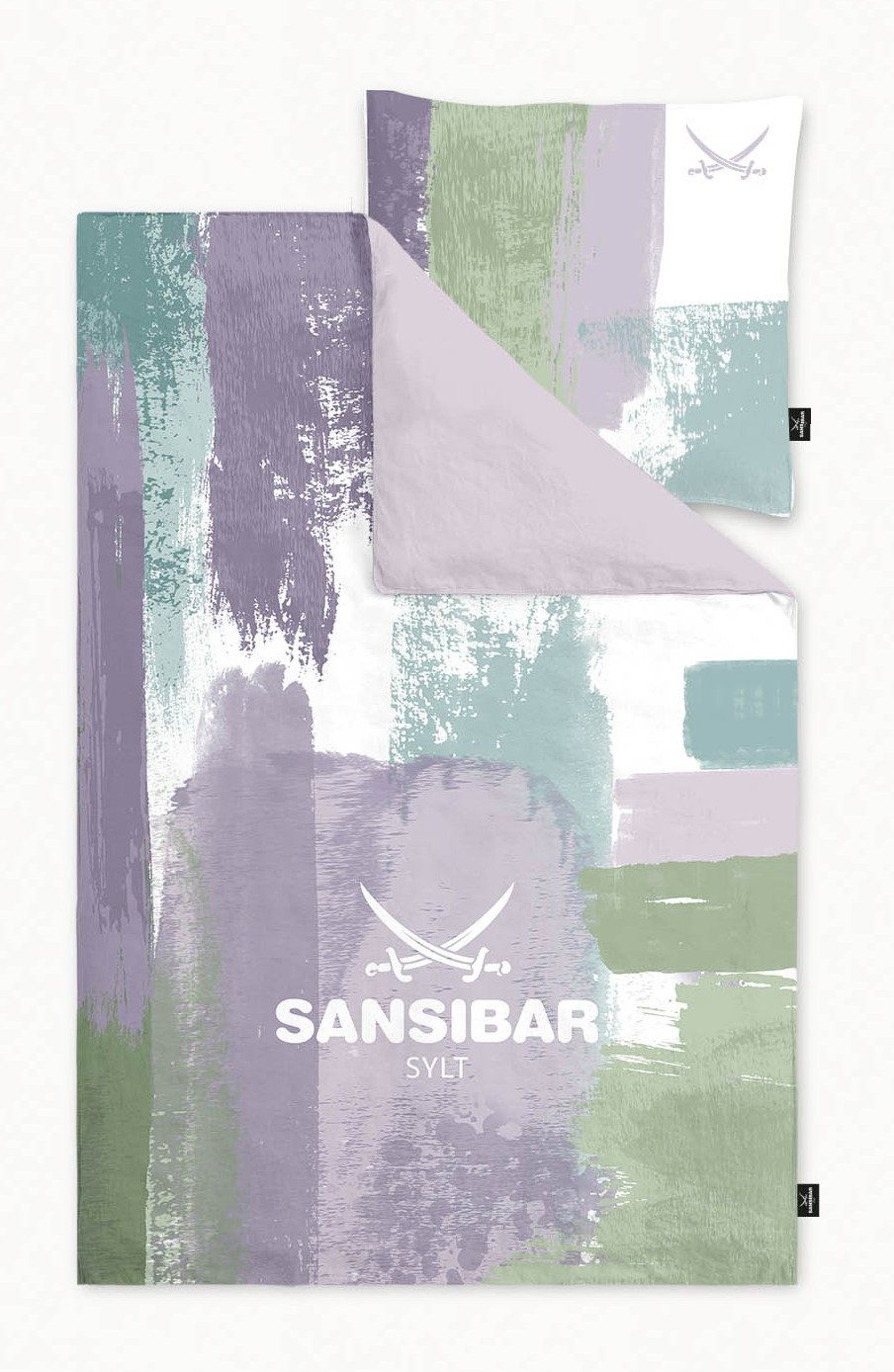 Sansibar Sylt Bettwäsche Bettwäsche Paint mit modernem Pinselstrich-Design, 100% Baumwolle, Baumwolle, 2 teilig, edel und hochwertig, weich, hautfreundlich, pfl – Bild 2 von 2