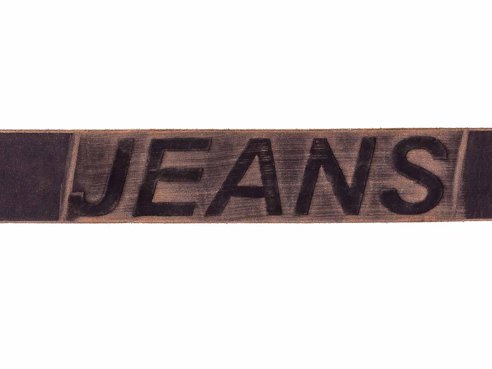 JSI Ledergürtel Jeans Gürtel dunkelbraun G1 Prägung