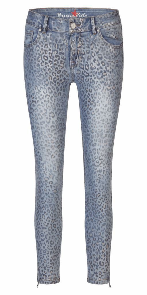 Buena Vista Gerade Jeans – 7/8 Slim-Fit Jeans mit Animal Print Reißverschlu günstig online kaufen