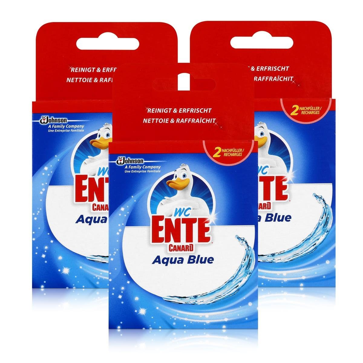 WC Ente WC Ente Nachfüller für Einhänger Aqua Blue 2x40g WC-Stein (3er Pack) WC-Reiniger