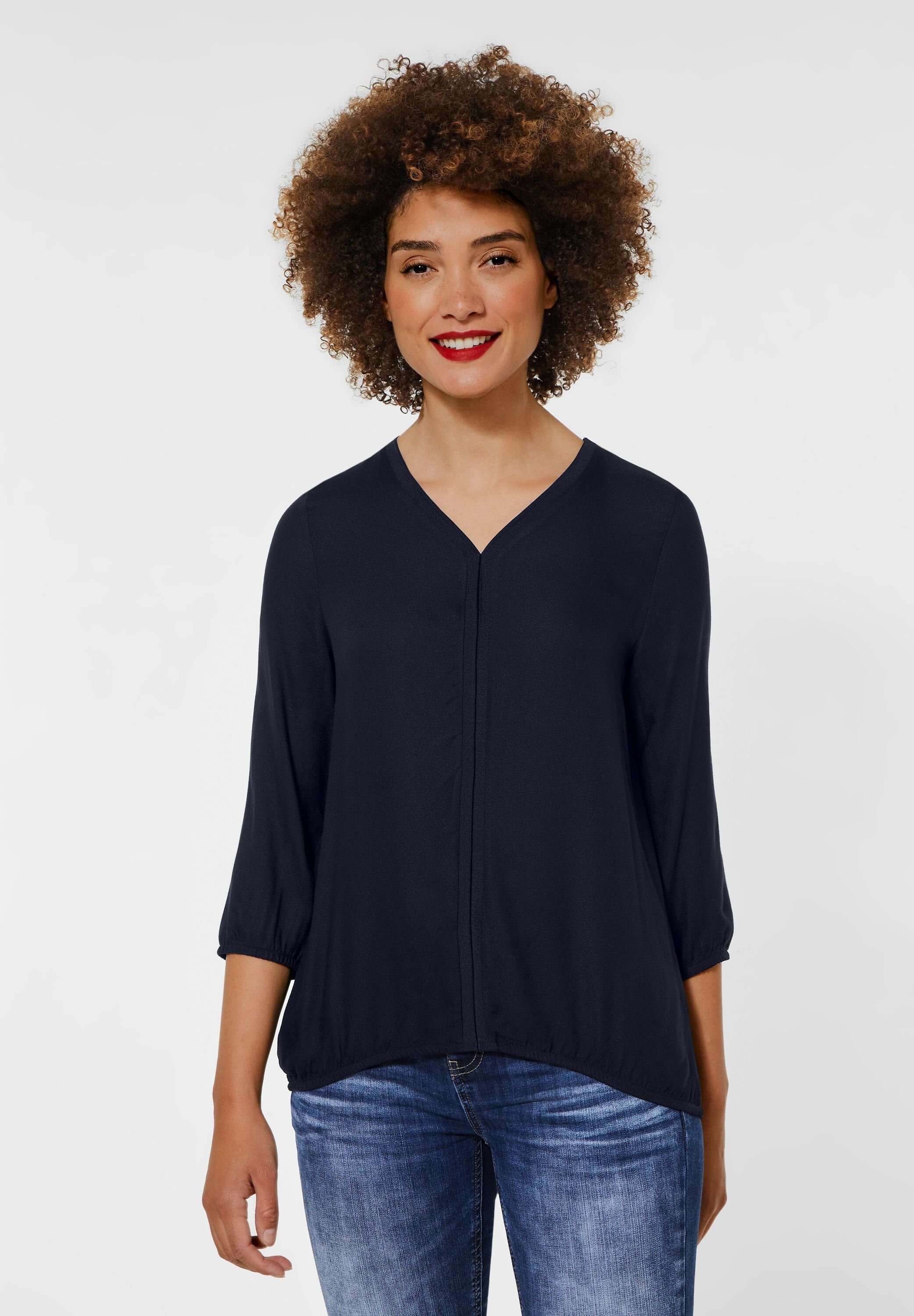 STREET ONE 3/4-Arm-Shirt mit 3/4 Ärmeln mighty blue