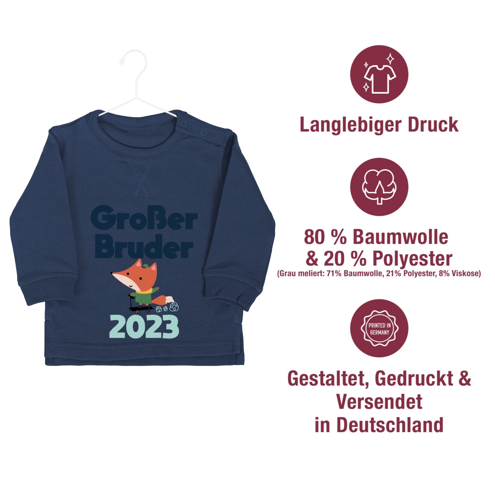 Navy Bruder Shirtracer Blau Sweatshirt Großer Bruder Fuchs 2 Großer 2023