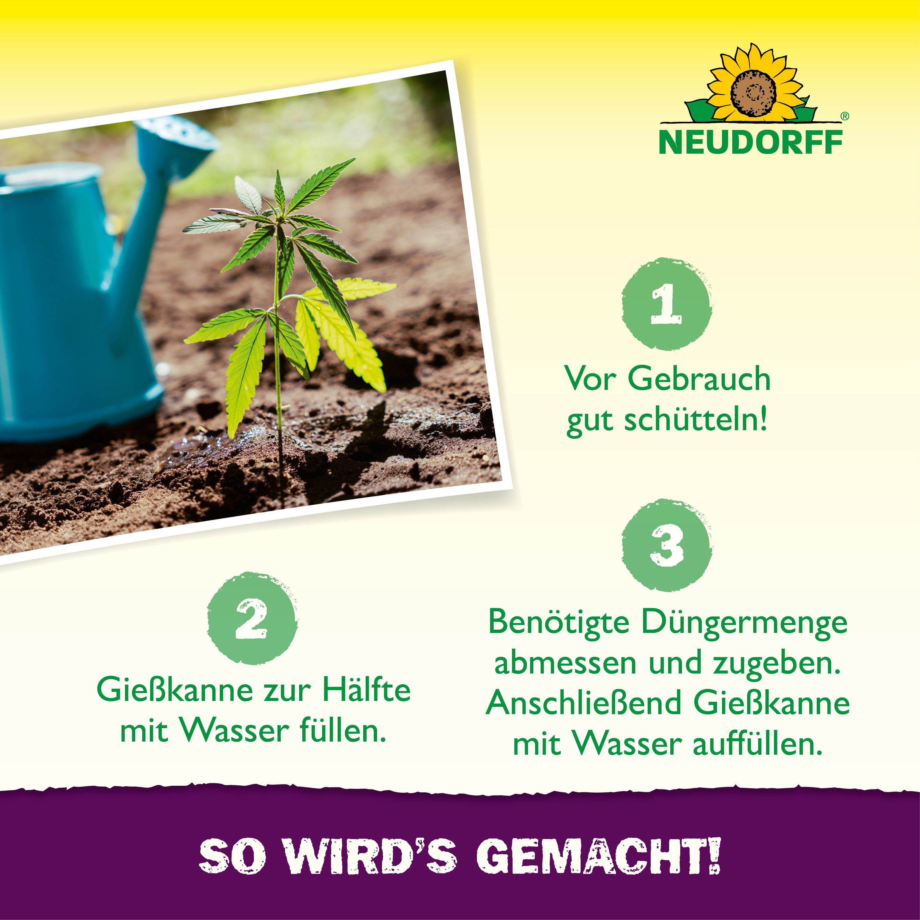 Neudorff Spezialdünger Azet GrowDünger 250ml Hanf Dünger für 50L, Vor Gebrauch gut schütteln und nur mit Wasser verdünnt anwenden., Dünger für Hanfpflanze für s – Bild 5 von 5