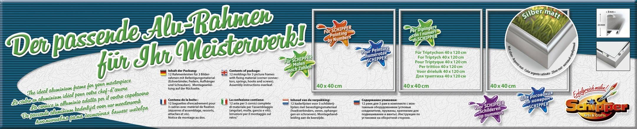 Schipper Bilderrahmen Malen nach Zahlen, Triptychon 120x40 cm, (Set, 3 St), Made in Germany