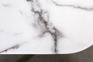 riess-ambiente Couchtisch PARIS 110cm weiß / schwarz-gold (Einzelartikel, 1-St), Wohnzimmer · Kristallglas · Marmor-Dekor · Stube