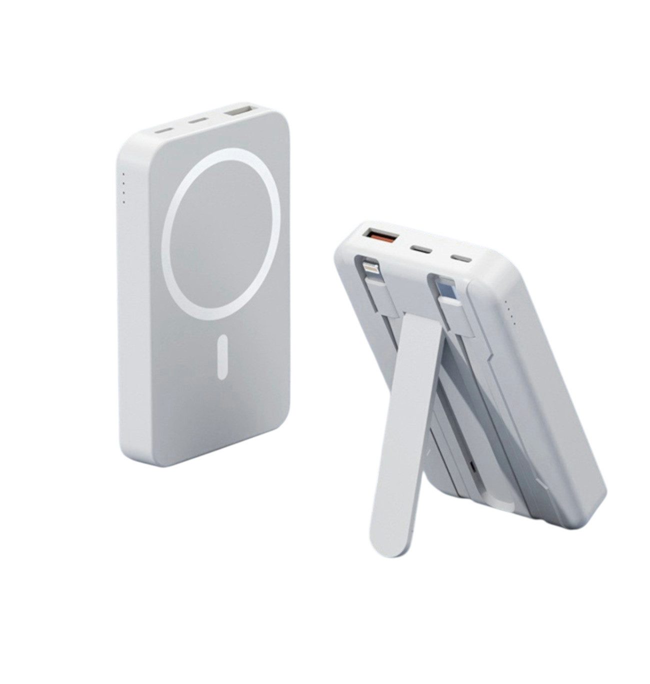ENGELMANN EnM0704, Powerbank Magnetic mit Kabel 10000mAh Powerbank 10000 mAh, Magnetisch